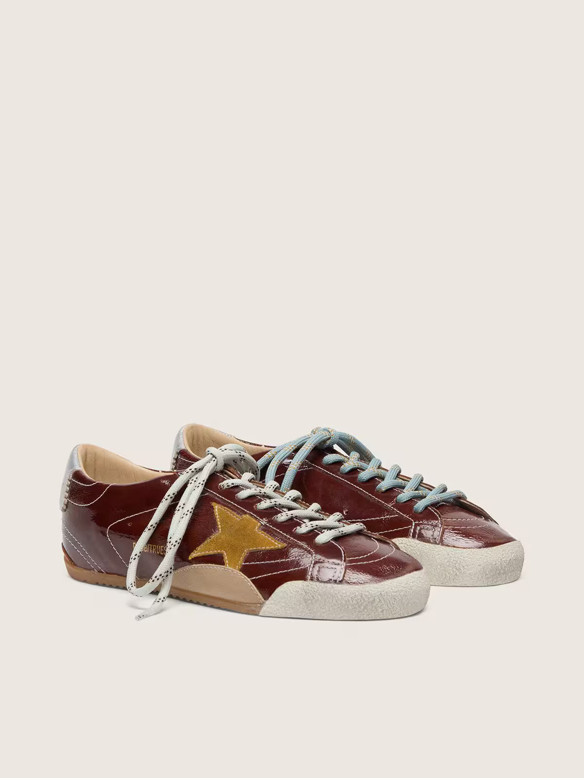 True-Star Donna in naplak bordeaux con stella in suede e talloncino in nappa argento
