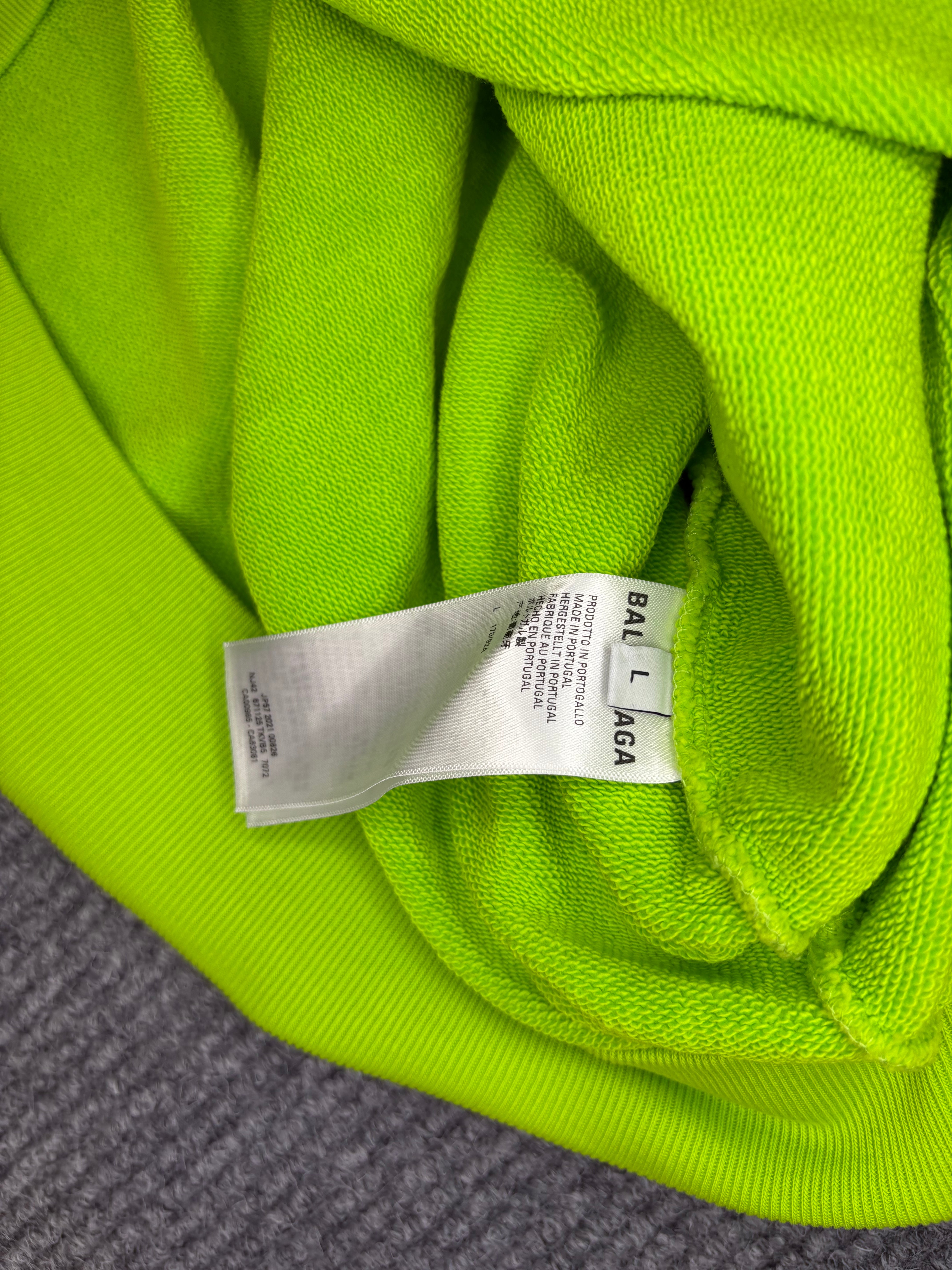 Balenciaga Crewneck Logo Sweater Lime and Black L