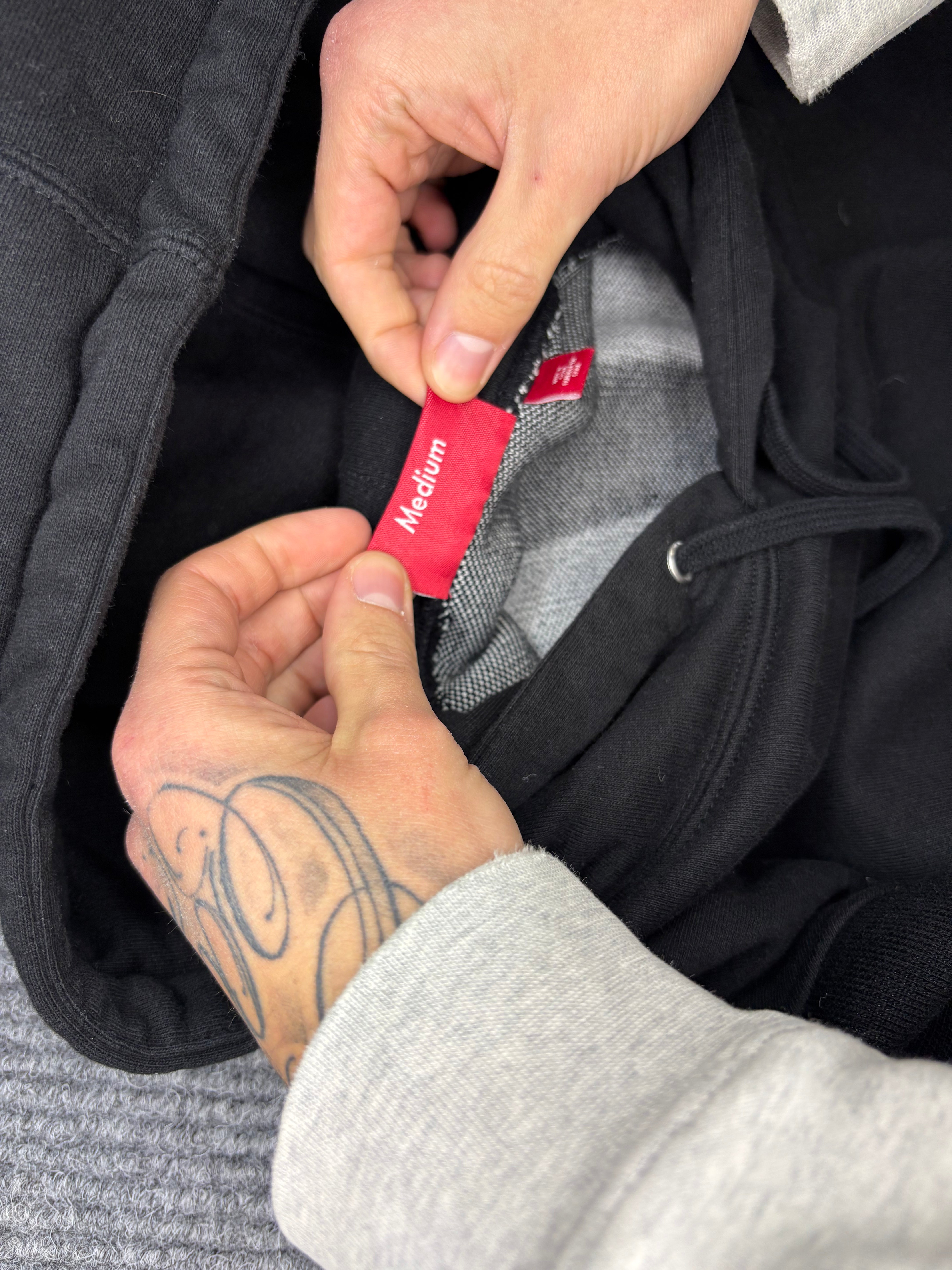 Supreme Hoodie Big Logo Jacquard Black M