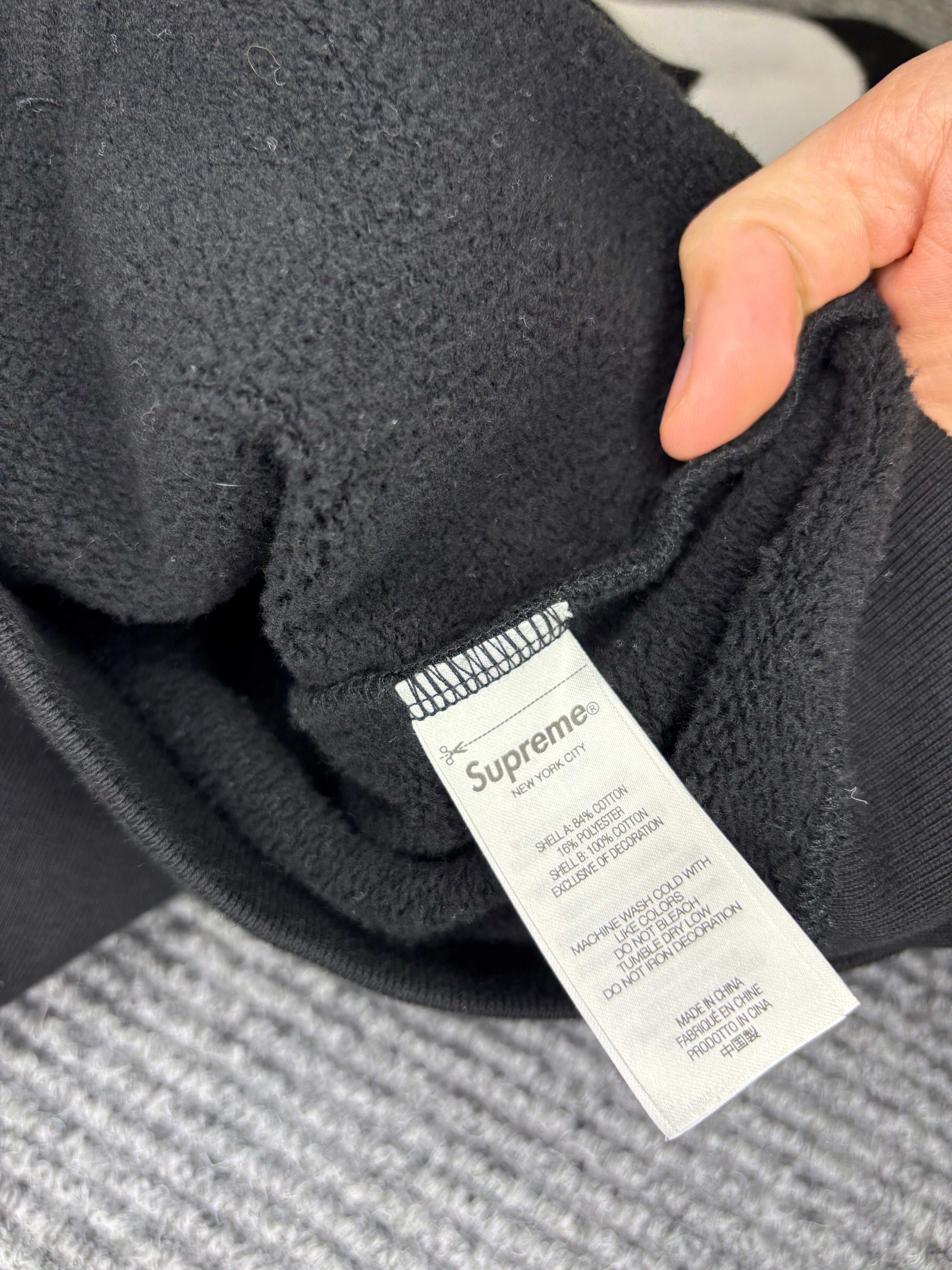 Supreme Hoodie Big Logo Jacquard Black M