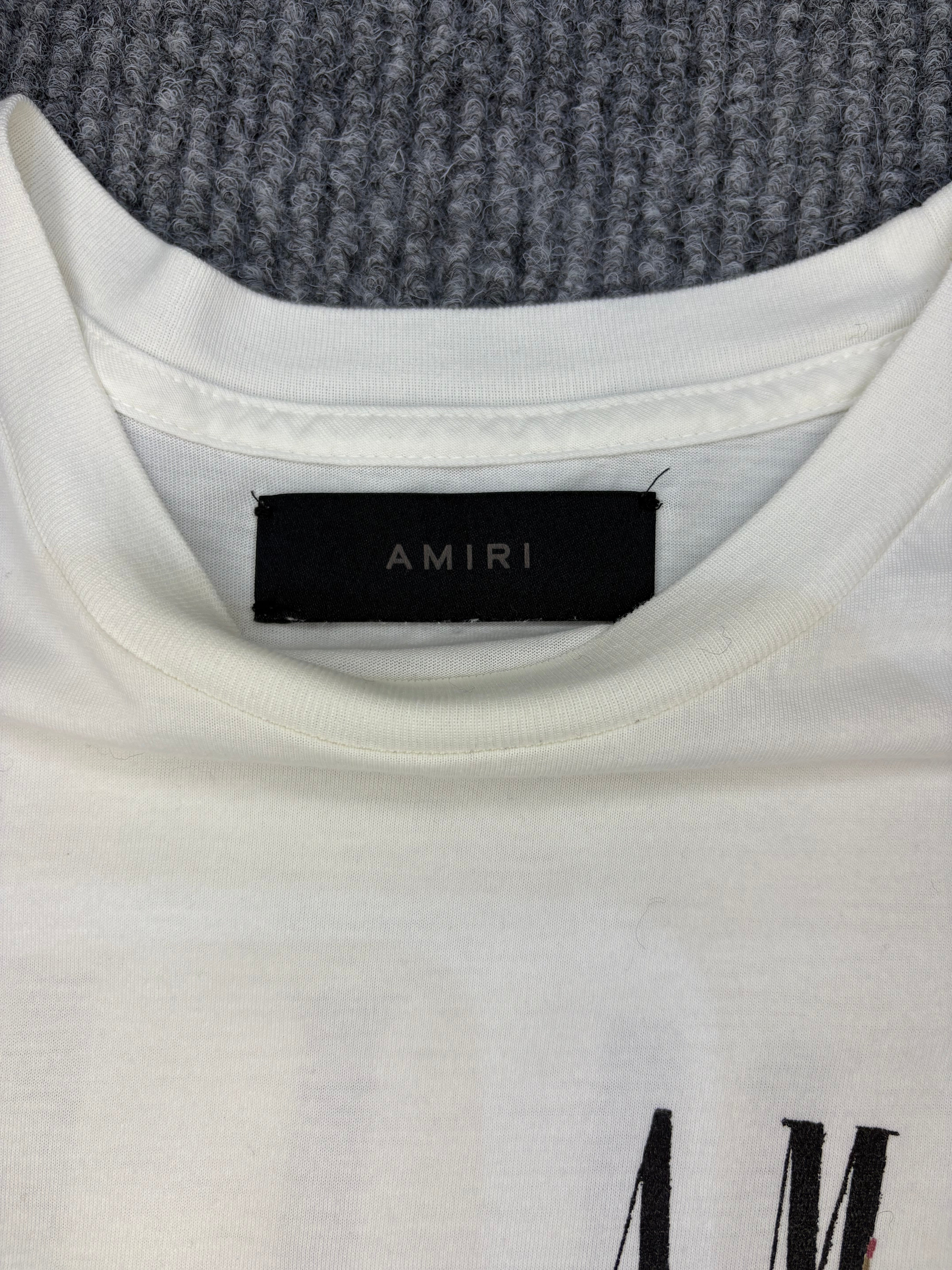 Amiri Paint Tee White S