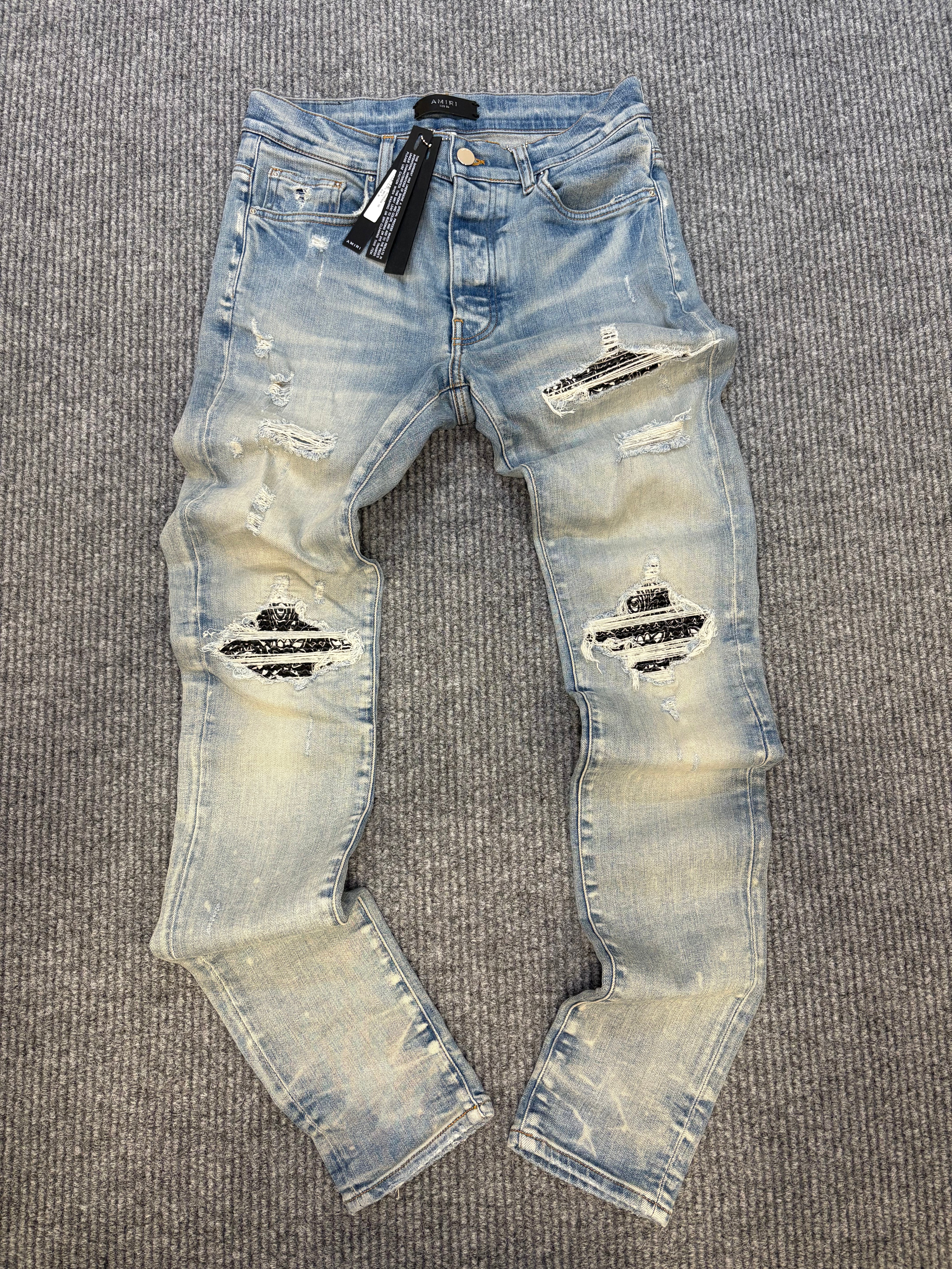 Amiri Bandana Distressed Pants 46