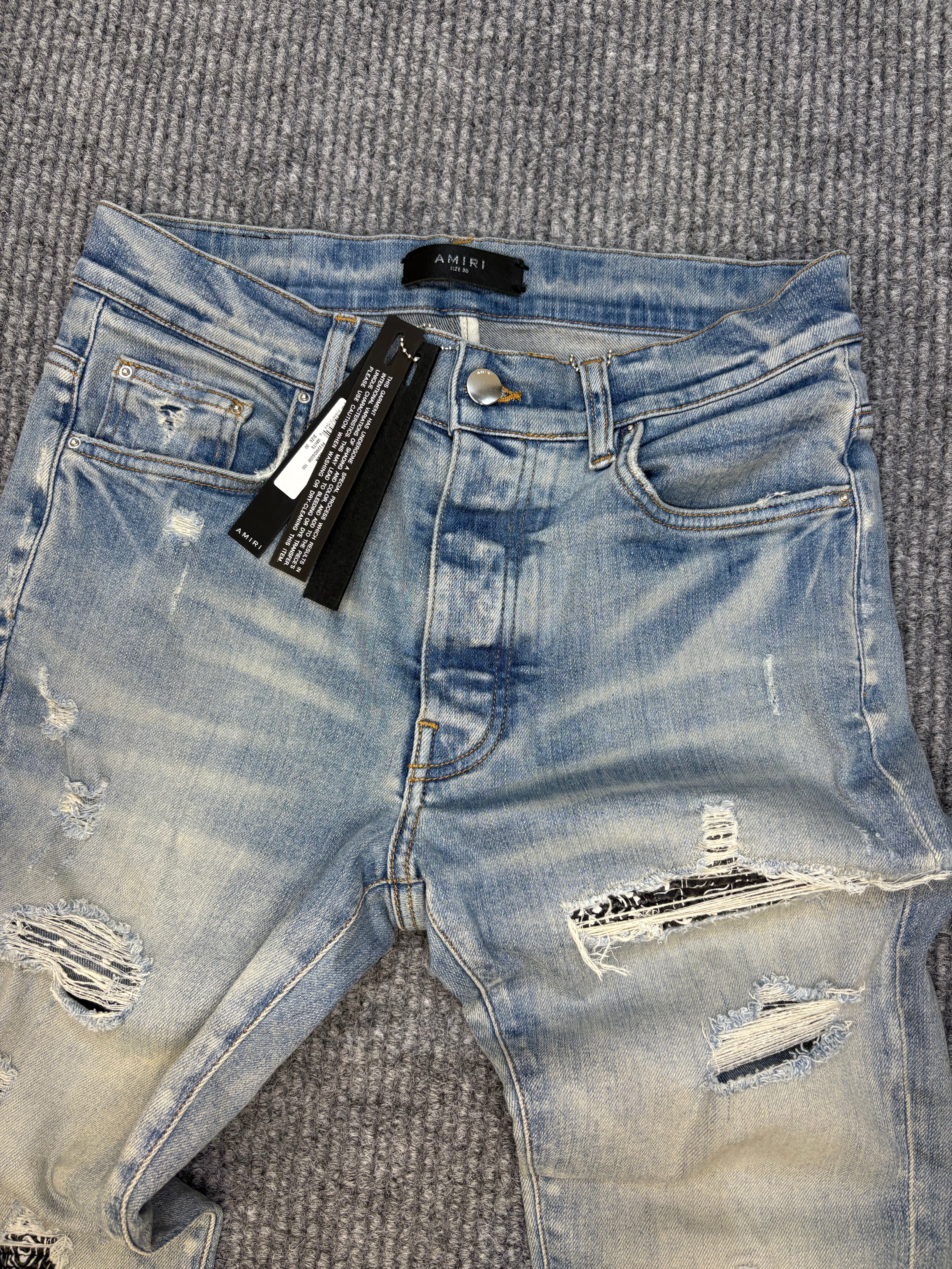 Amiri Bandana Distressed Pants 46