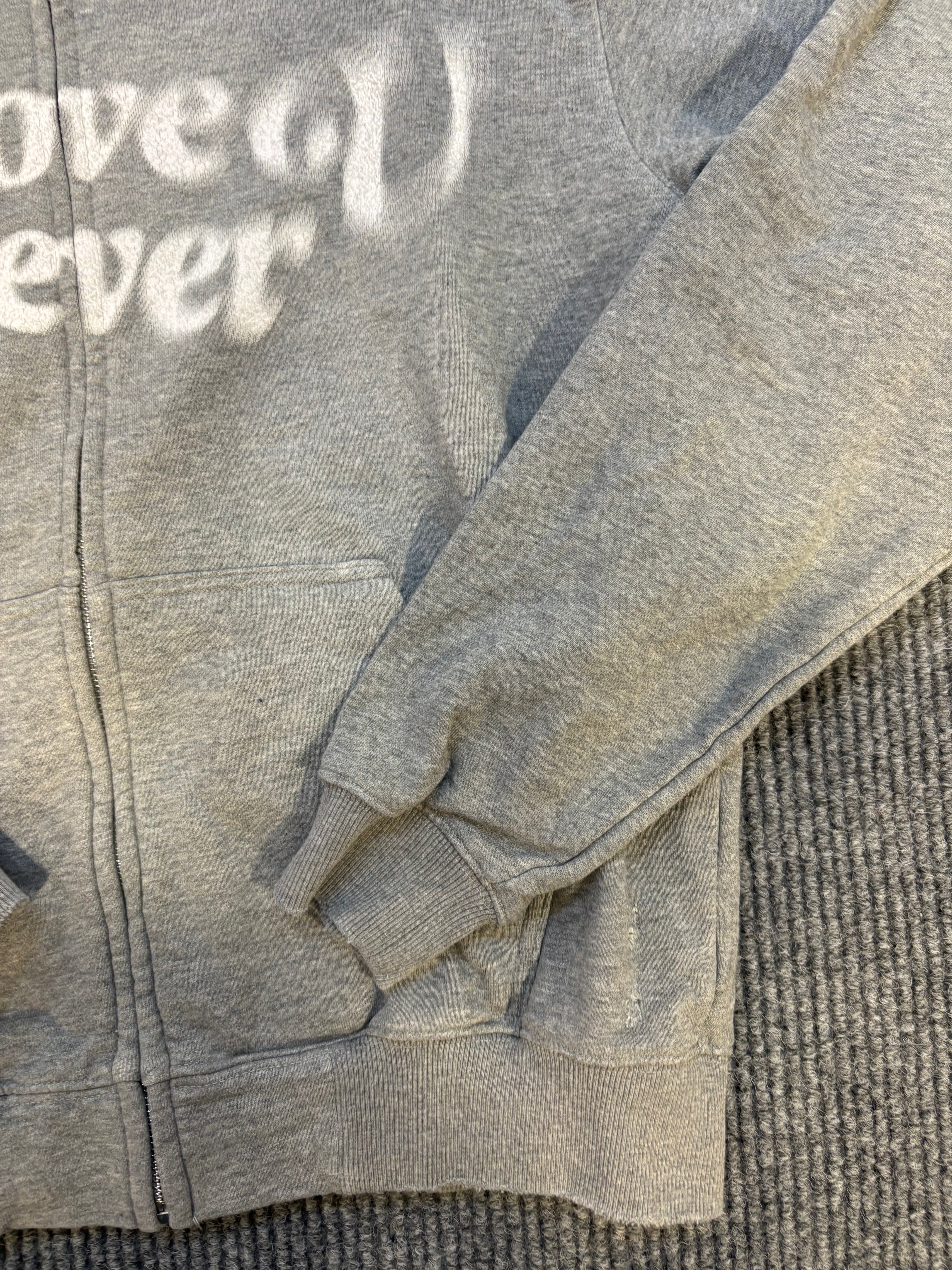 Love U Forever Zip Hoodie Grey M