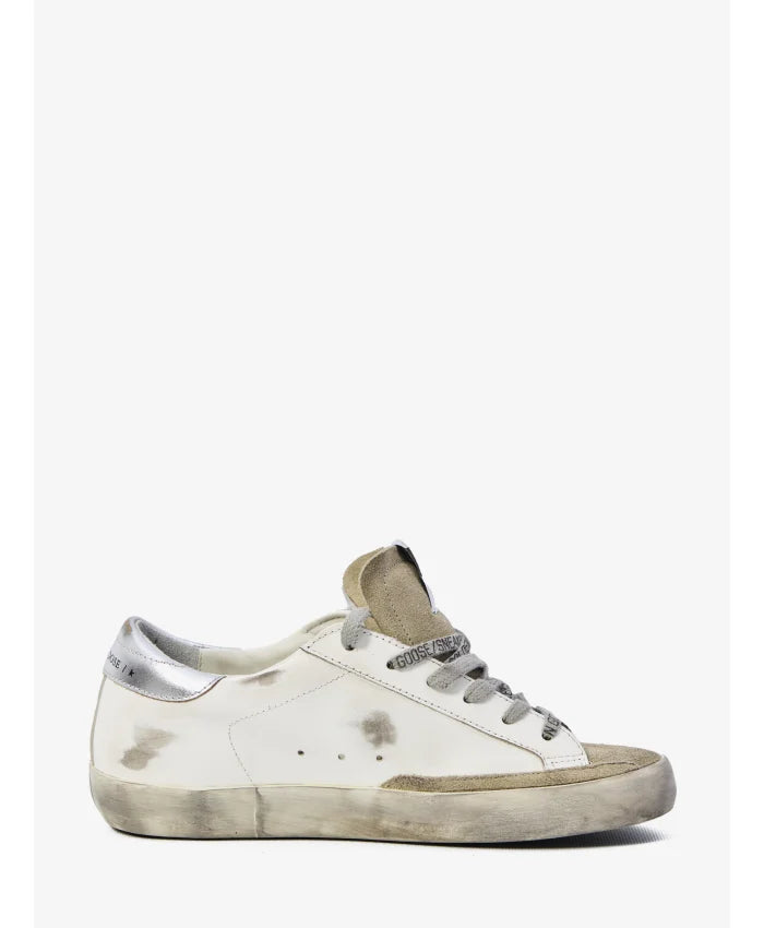 Super-Star Donna in nappa con stella in animal print e talloncino in argento