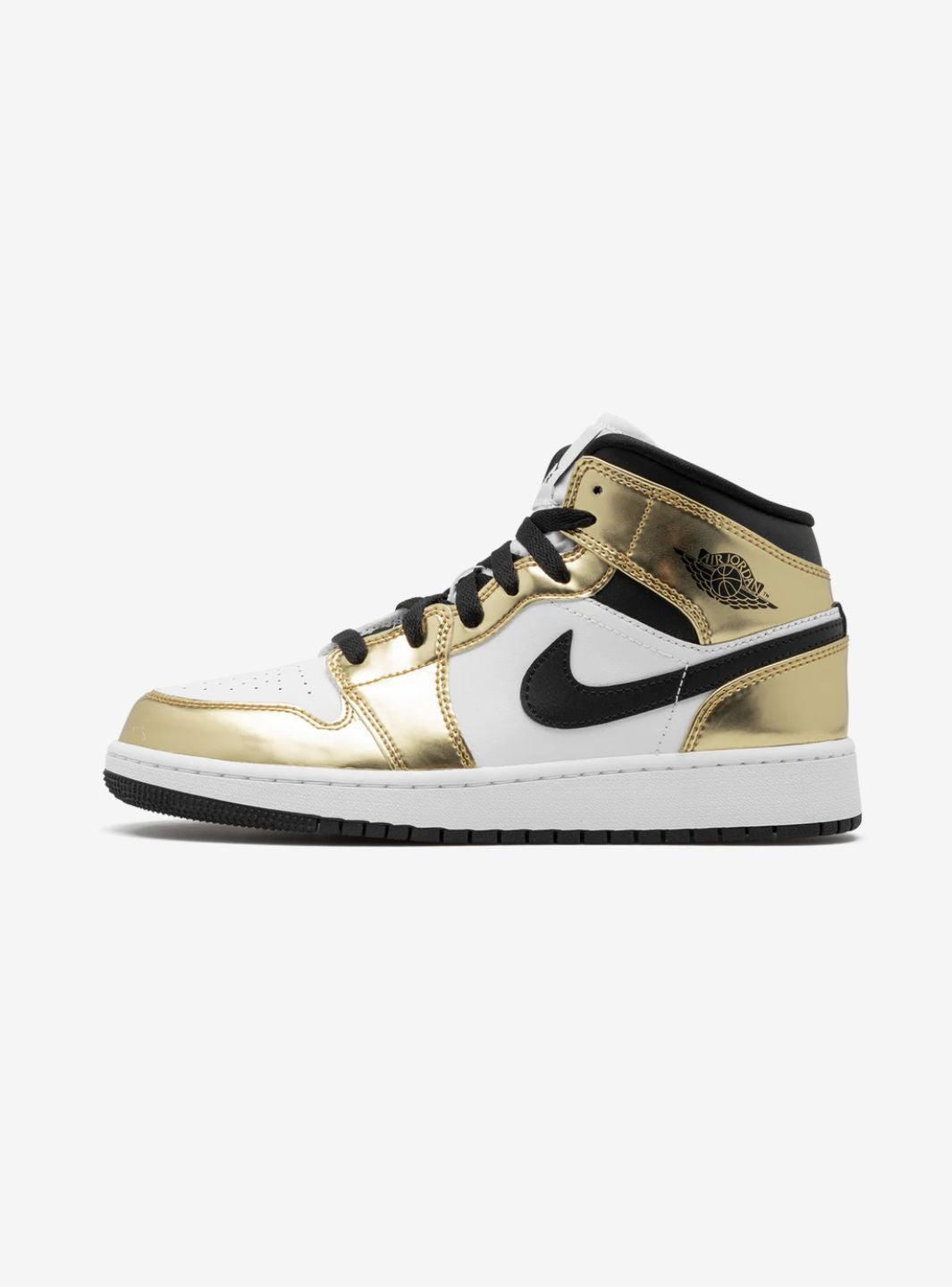 Air Jordan 1 Mid Metallic Gold Black White (GS)