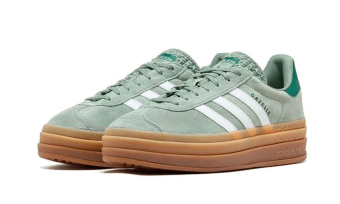 Adidas Gazelle Bold Silver Green Gum (Womens)