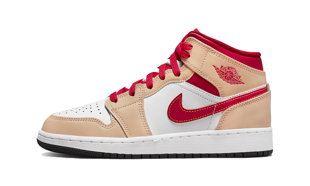 Air Jordan 1 Mid Light Curry Cardinal
