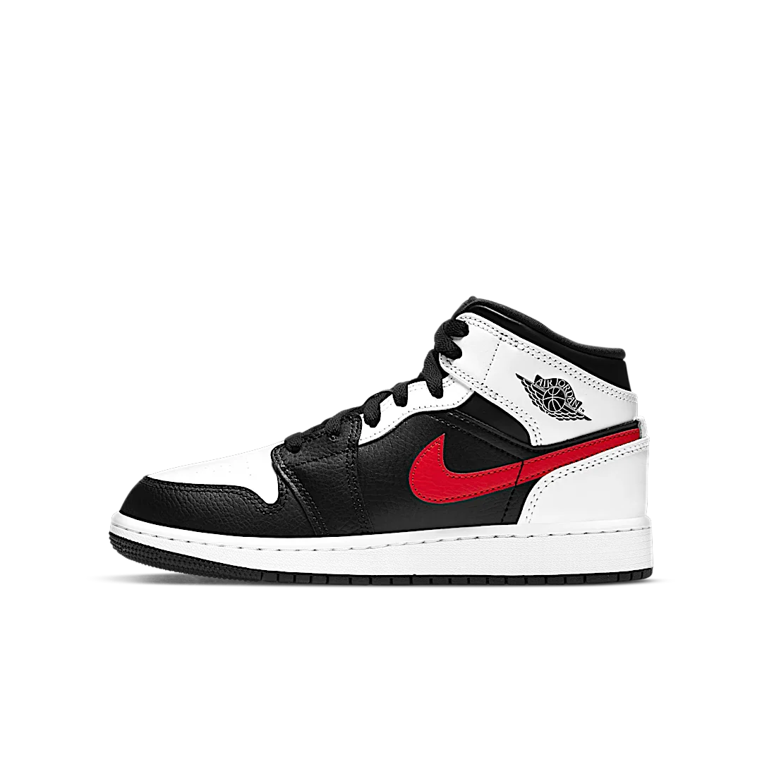 Air Jordan 1 Mid White Black Chile Red