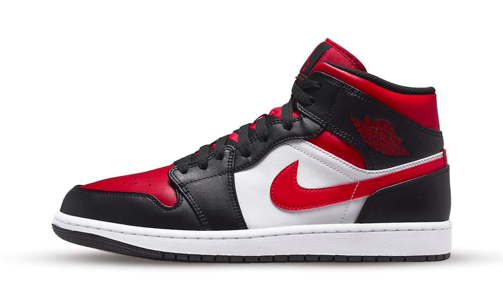 Air Jordan 1 Mid White Black Red (2022)