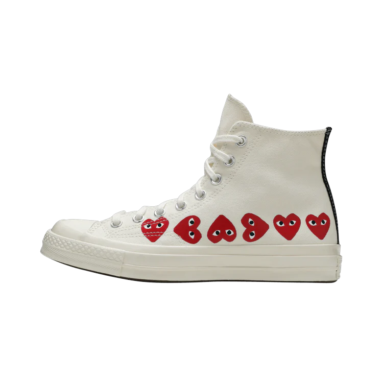 Converse Chuck Taylor All Star 70 Hi Comme des Garcons PLAY Multi-Heart White