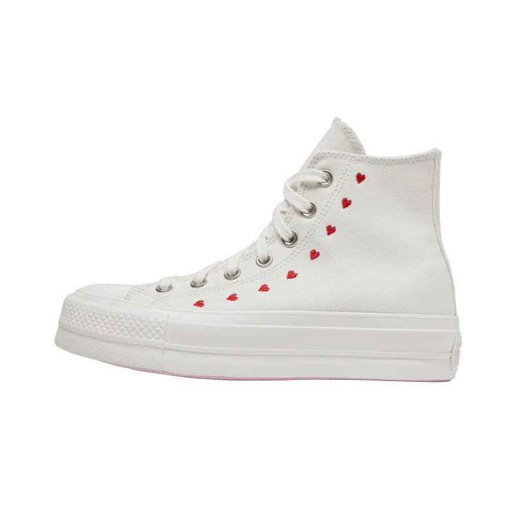Converse Chuck Taylor All Star Lift Hi White Red