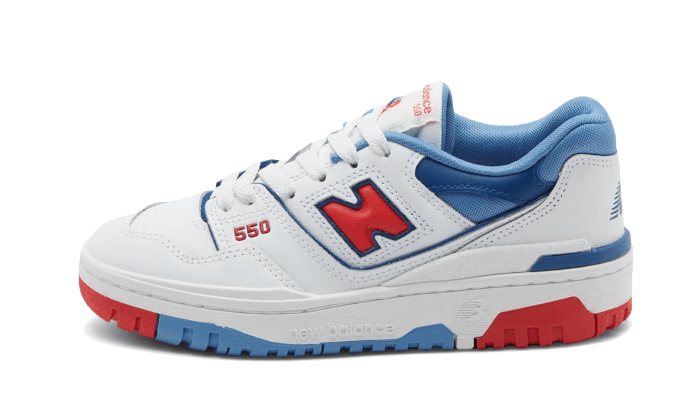 New Balance 550 White True Red Atlantic Blue