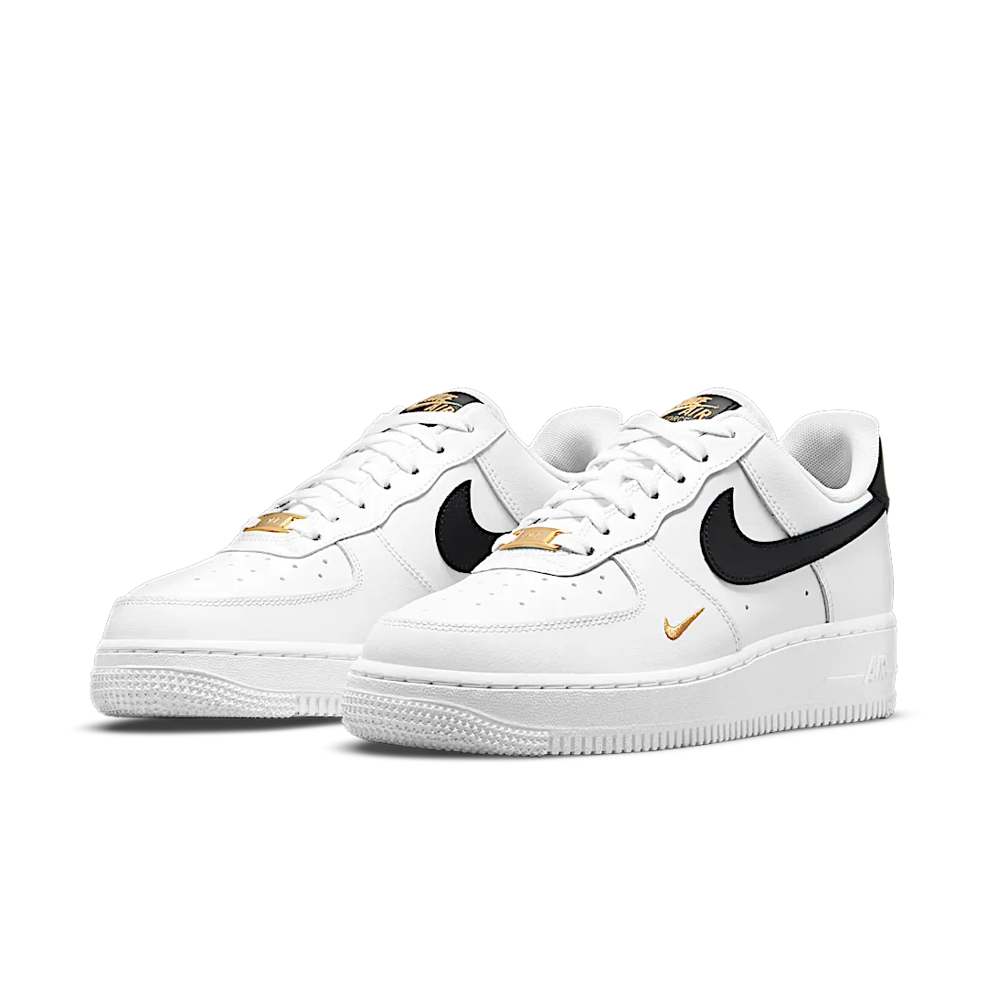 Nike Air Force 1 Low '07 Essential White Black Gold Mini Swoosh