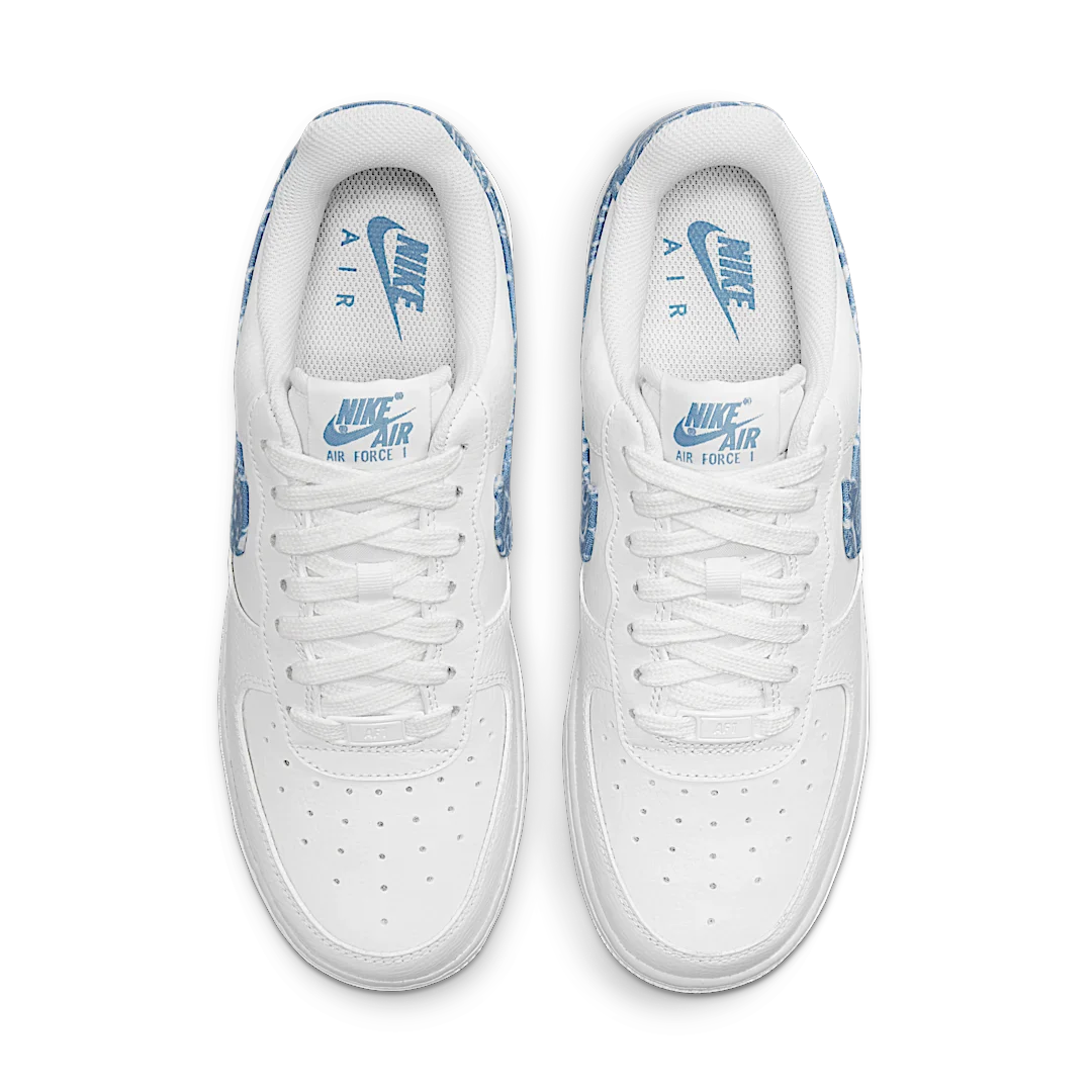 Nike Air Force 1 Low '07 Essential White Worn Blue Paisley