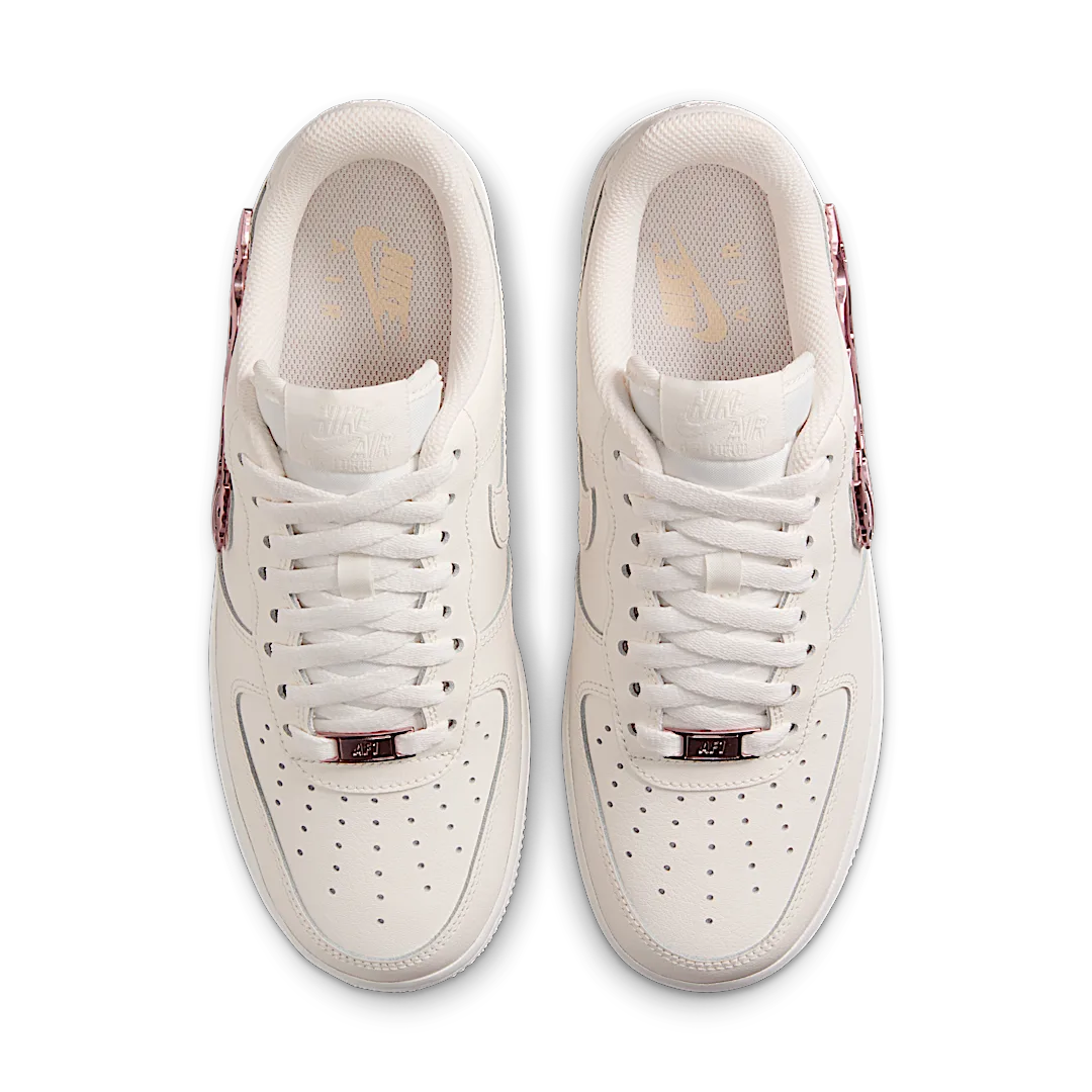 Nike Air Force 1 Low Liquid Metal Swoosh Metallic Rose Gold