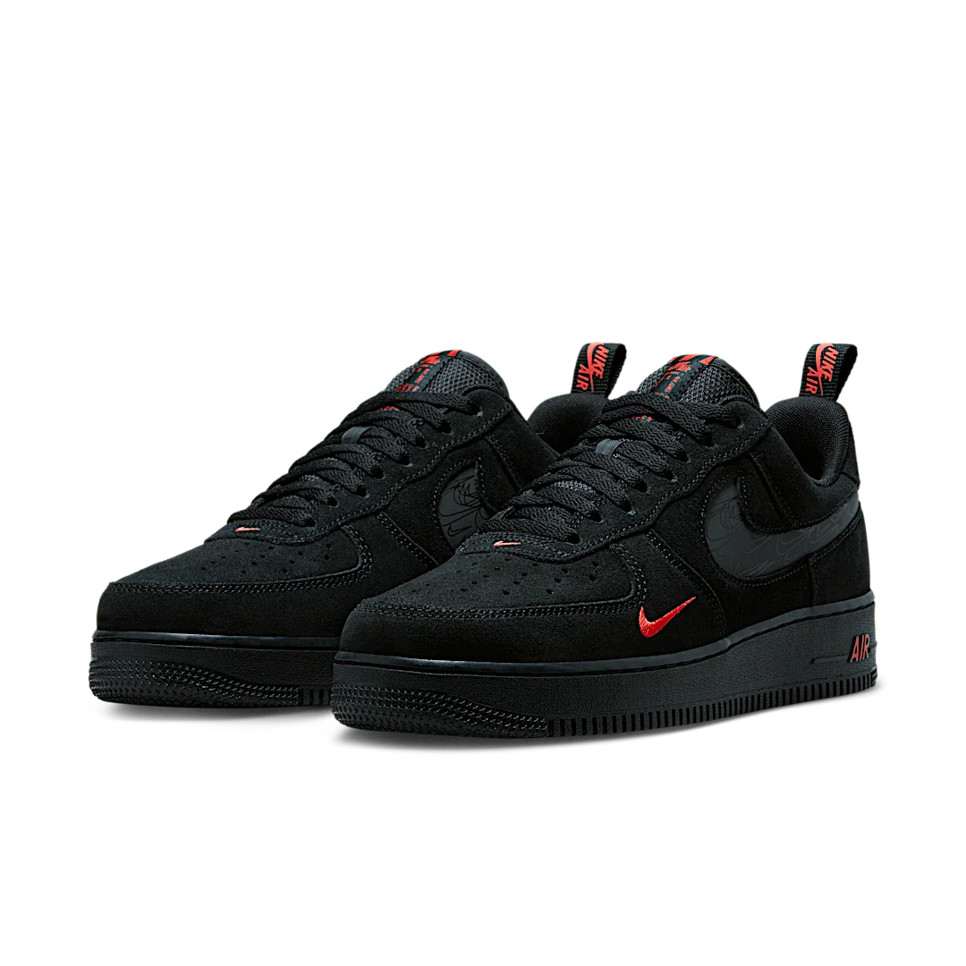 Nike Air Force 1 Low Multi-Swoosh Black Crimson