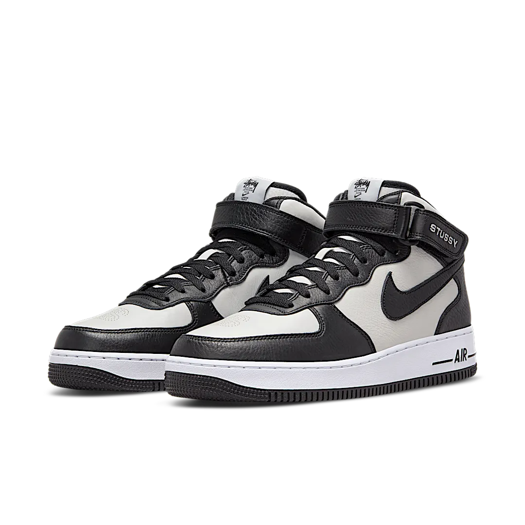 Nike Air Force 1 Mid Stussy Light Bone Black