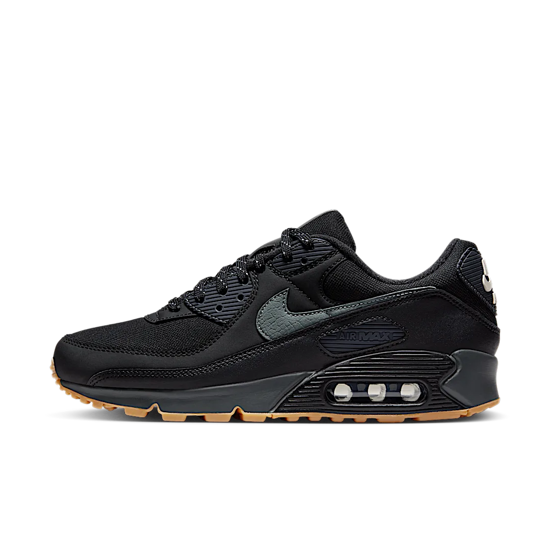 Nike Air Max 90 Black Smoke Grey Gum Reflective