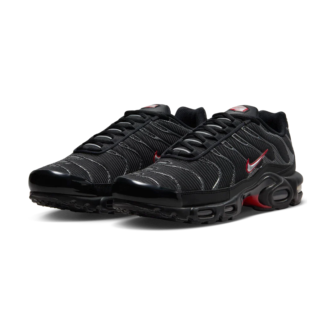 Nike Air Max Plus Black University Red Metallic Silver
