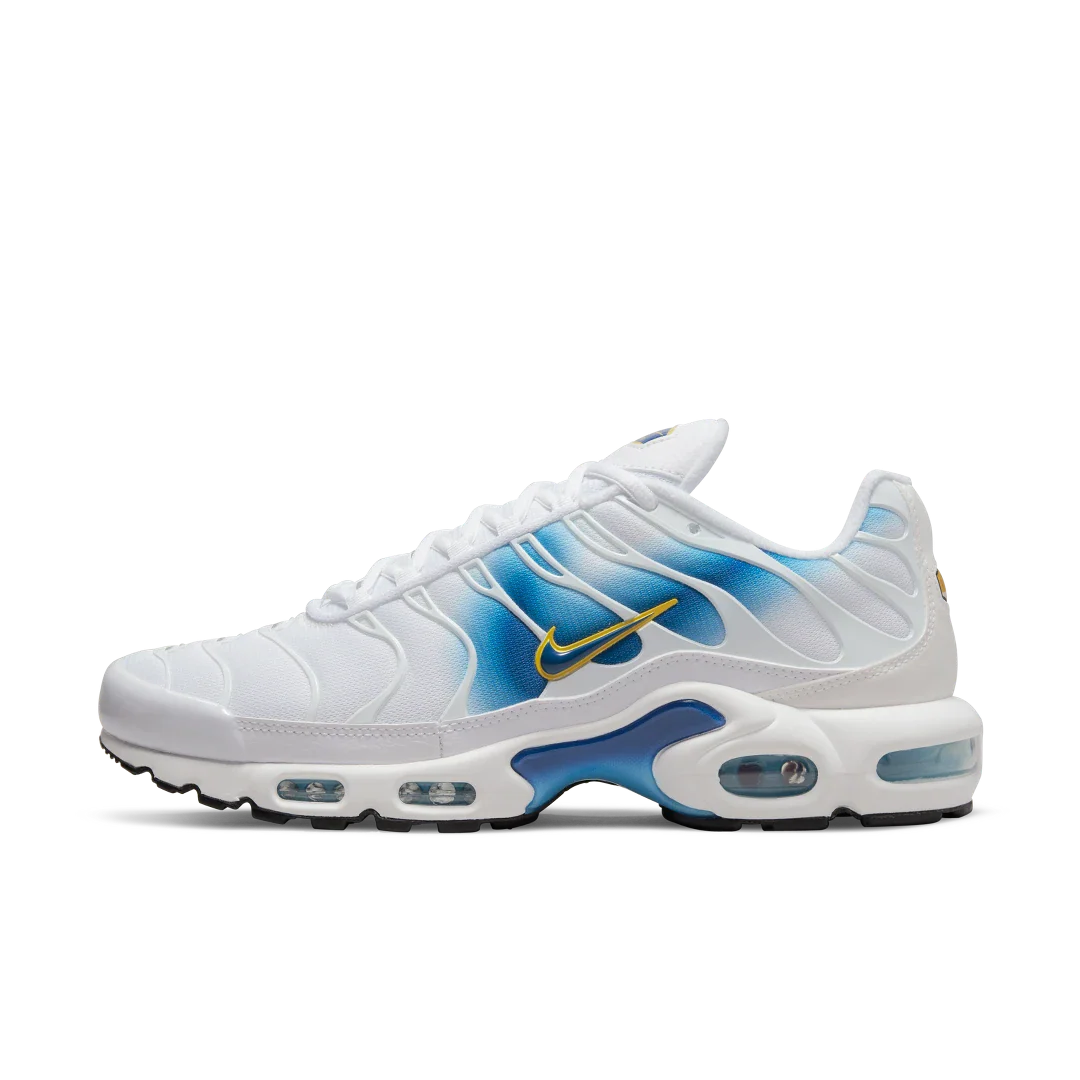 Nike Air Max Plus Spray Paint Swoosh White Blue