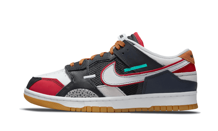 Nike Dunk Low Scrap Black Grey University Red