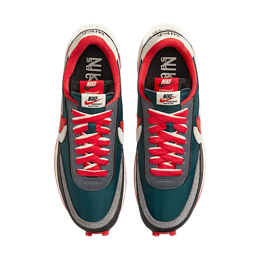 Nike LD Waffle sacai Undercover Midnight Spruce University Red