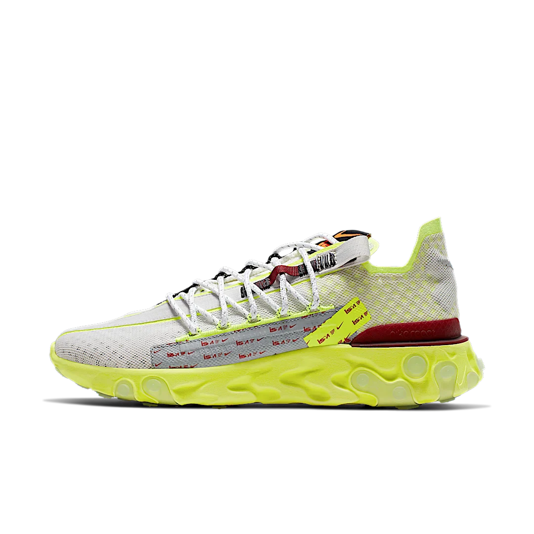 Nike React Runner ISPA Platinum Tint Volt Glow Team Red
