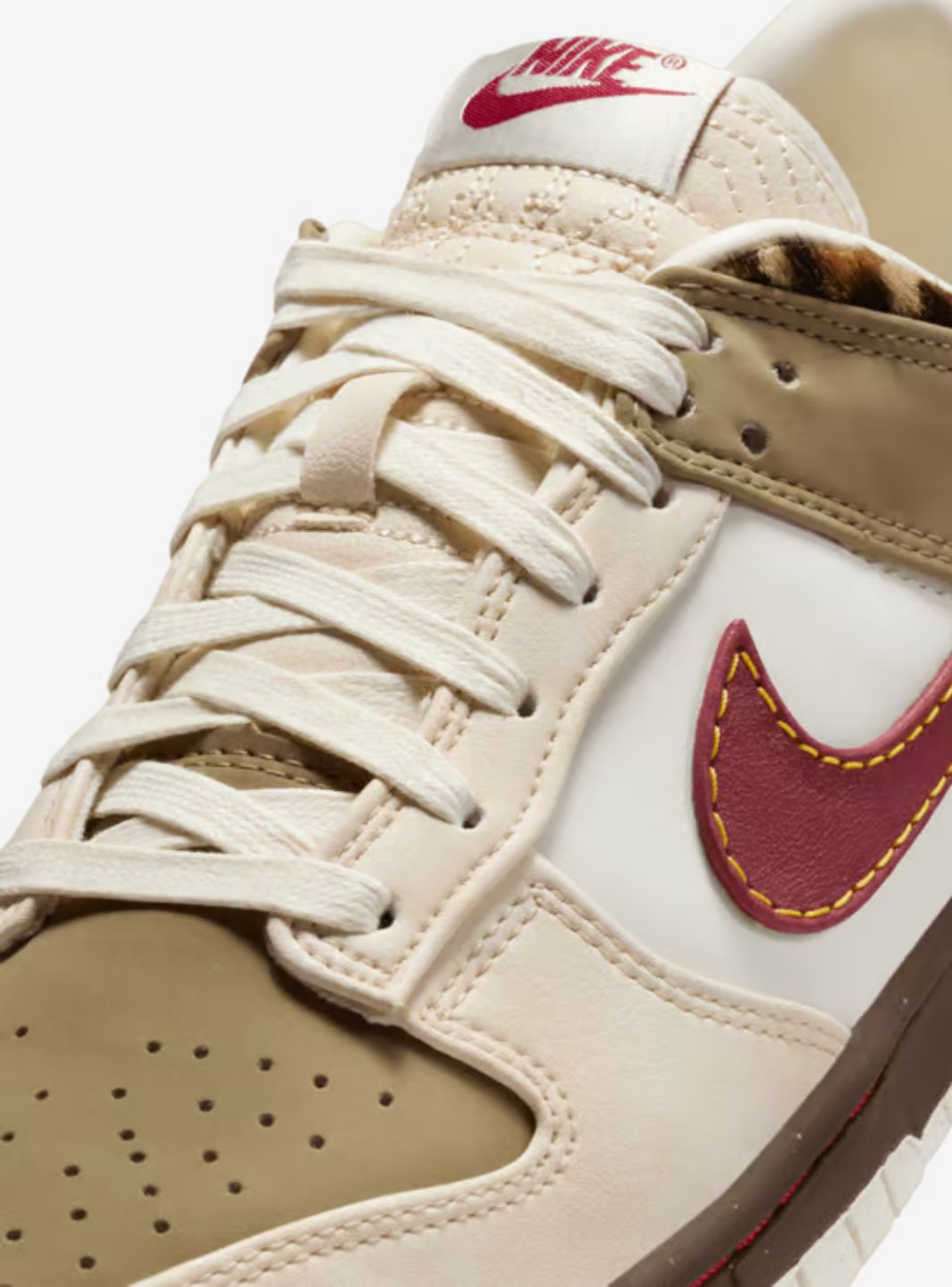 Nike Dunk Low Retro Khaki Team Red Pearl White (W)