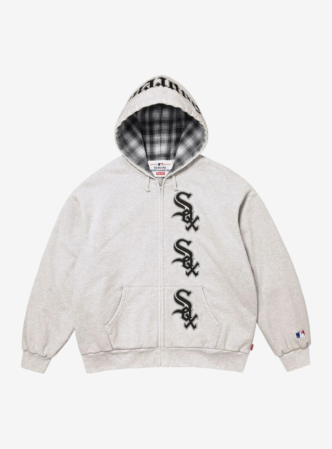 Supreme Chicago White Sox Zip Up Hooded Sweatshirt Grey