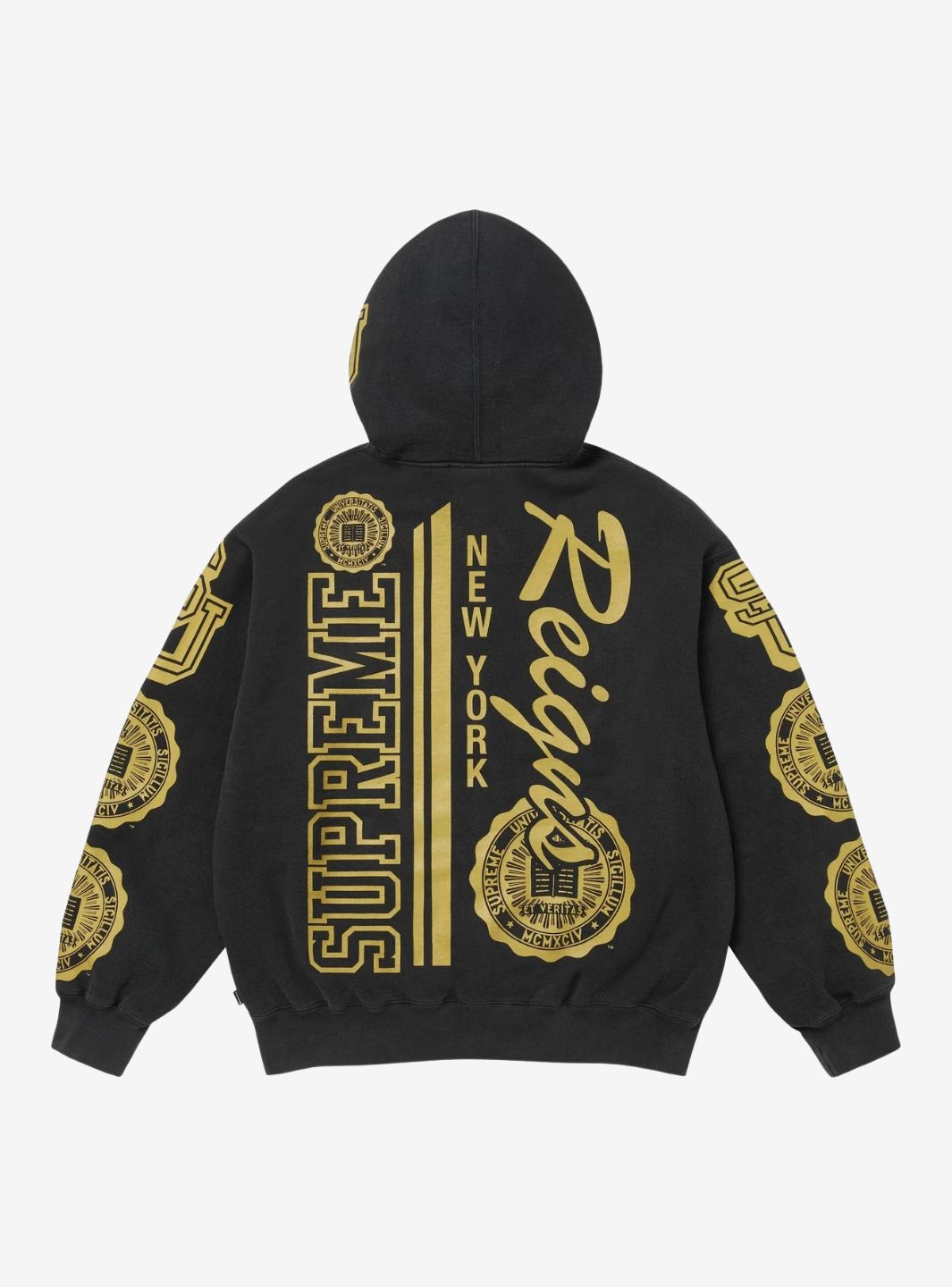 Supreme Knowledge Reigns Zip Up Hooded Sweatshirt Black