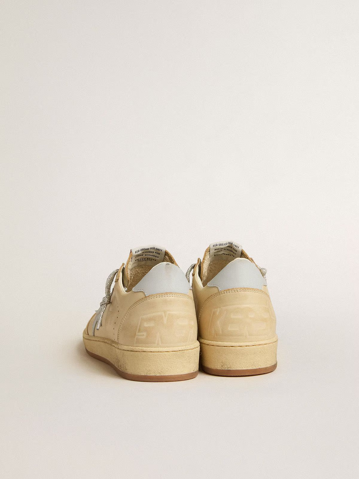 Ball Star Donna LTD in pelle color crema con stella e talloncino in pelle grigio chiaro