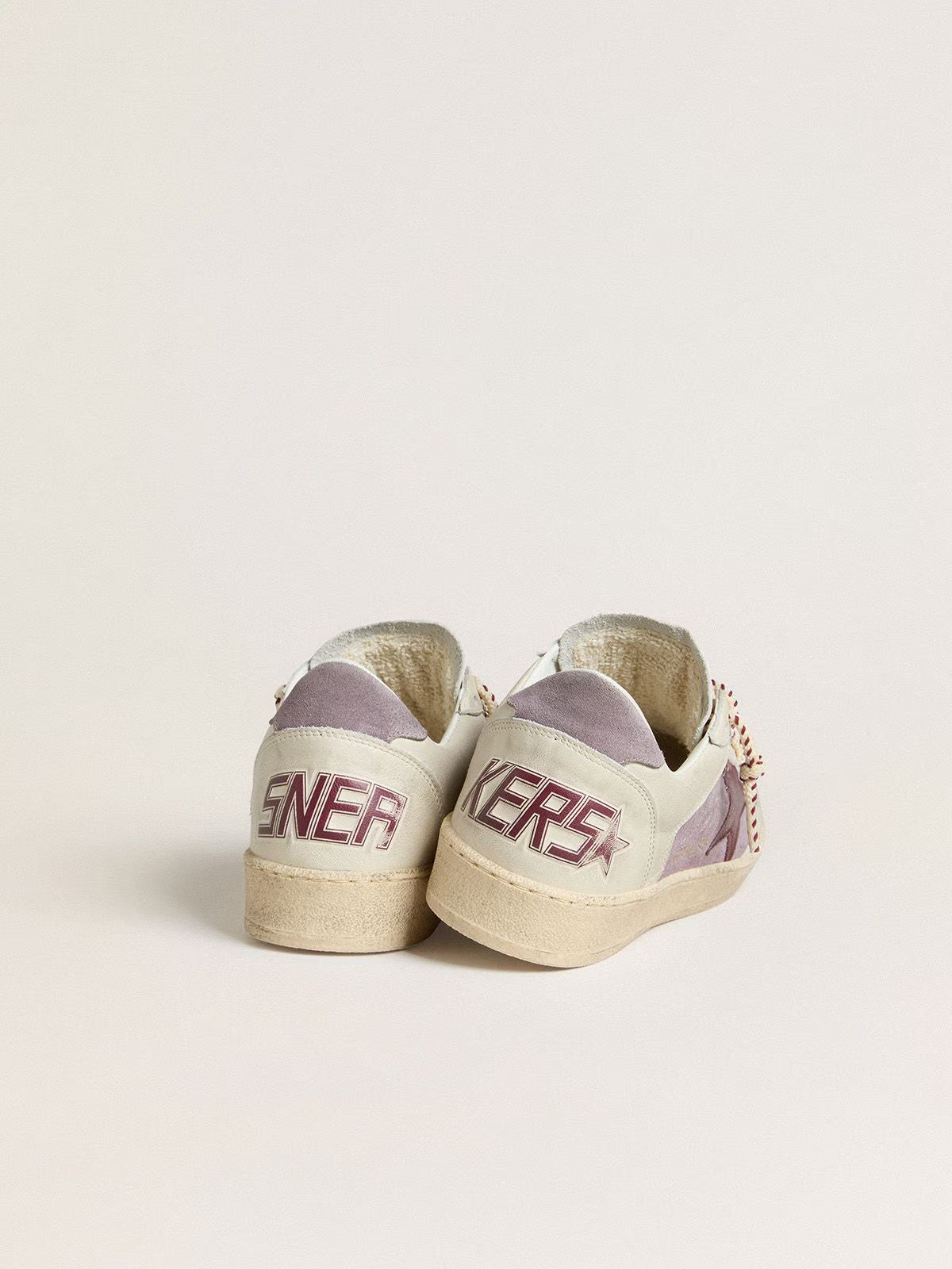 Ball Star Donna in suede lilla con stella in pelle bordeaux e talloncino in suede lilla