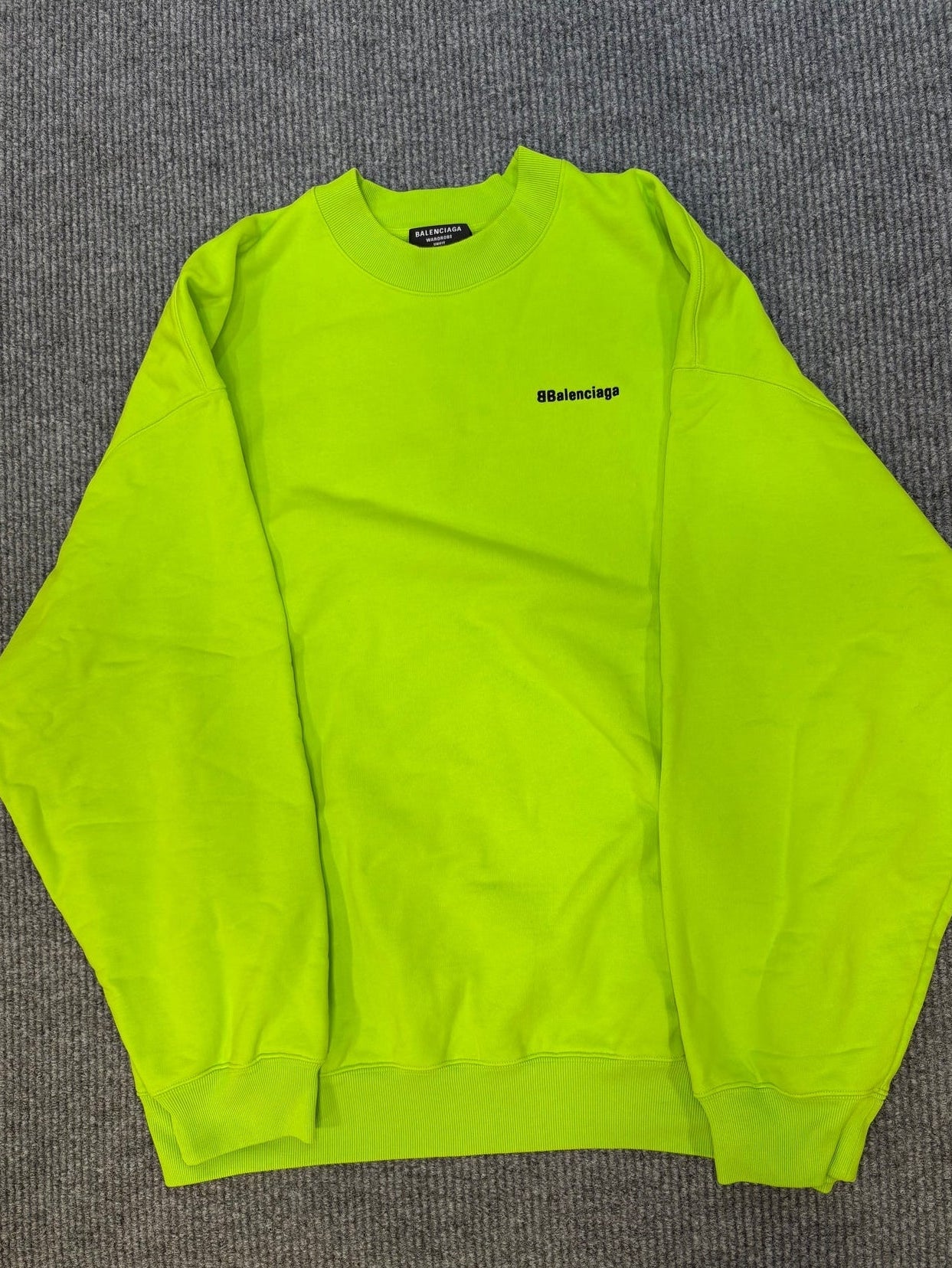 Balenciaga Crewneck Logo Sweater Lime and Black L