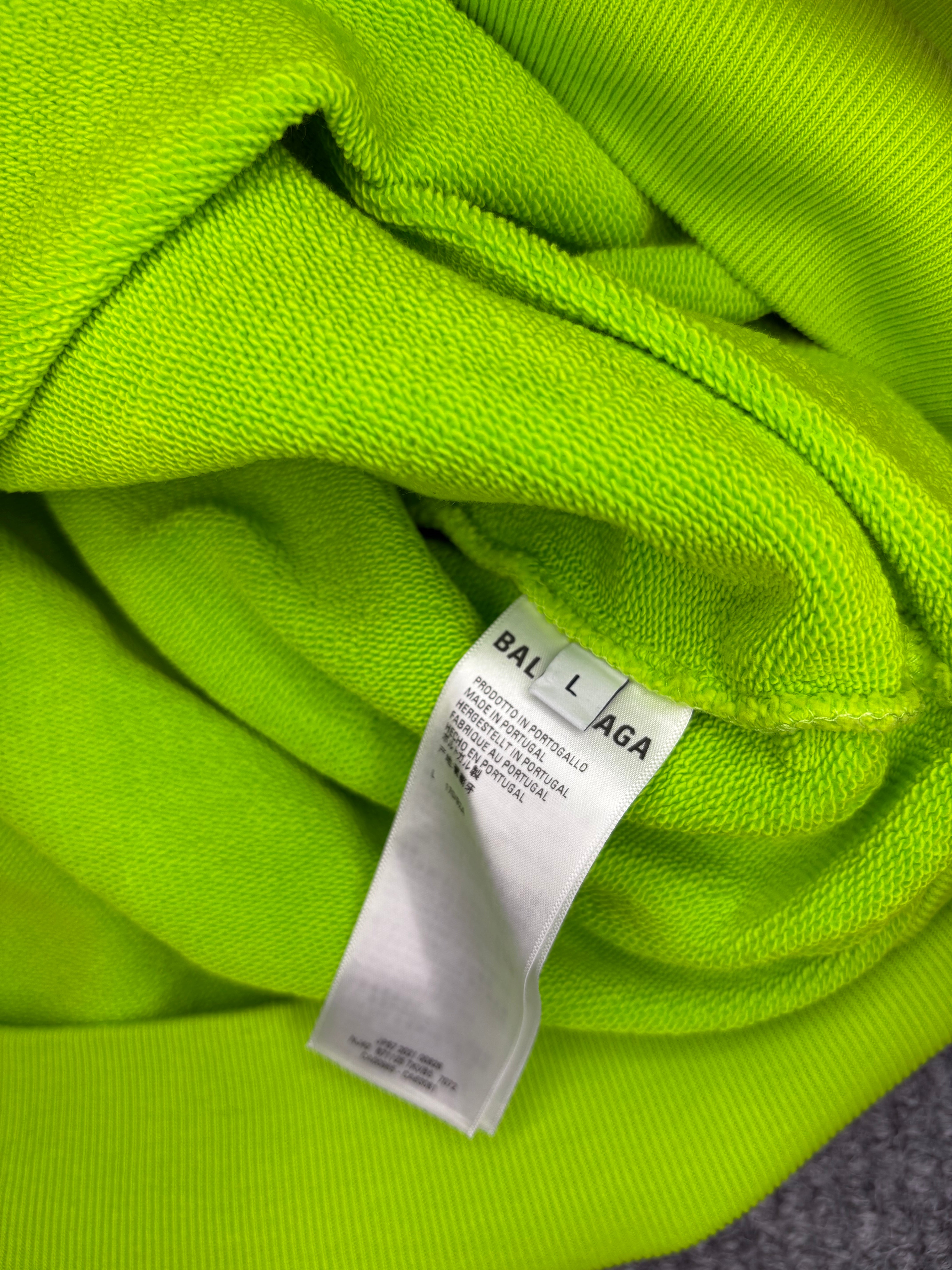 Balenciaga Crewneck Logo Sweater Lime and Black L