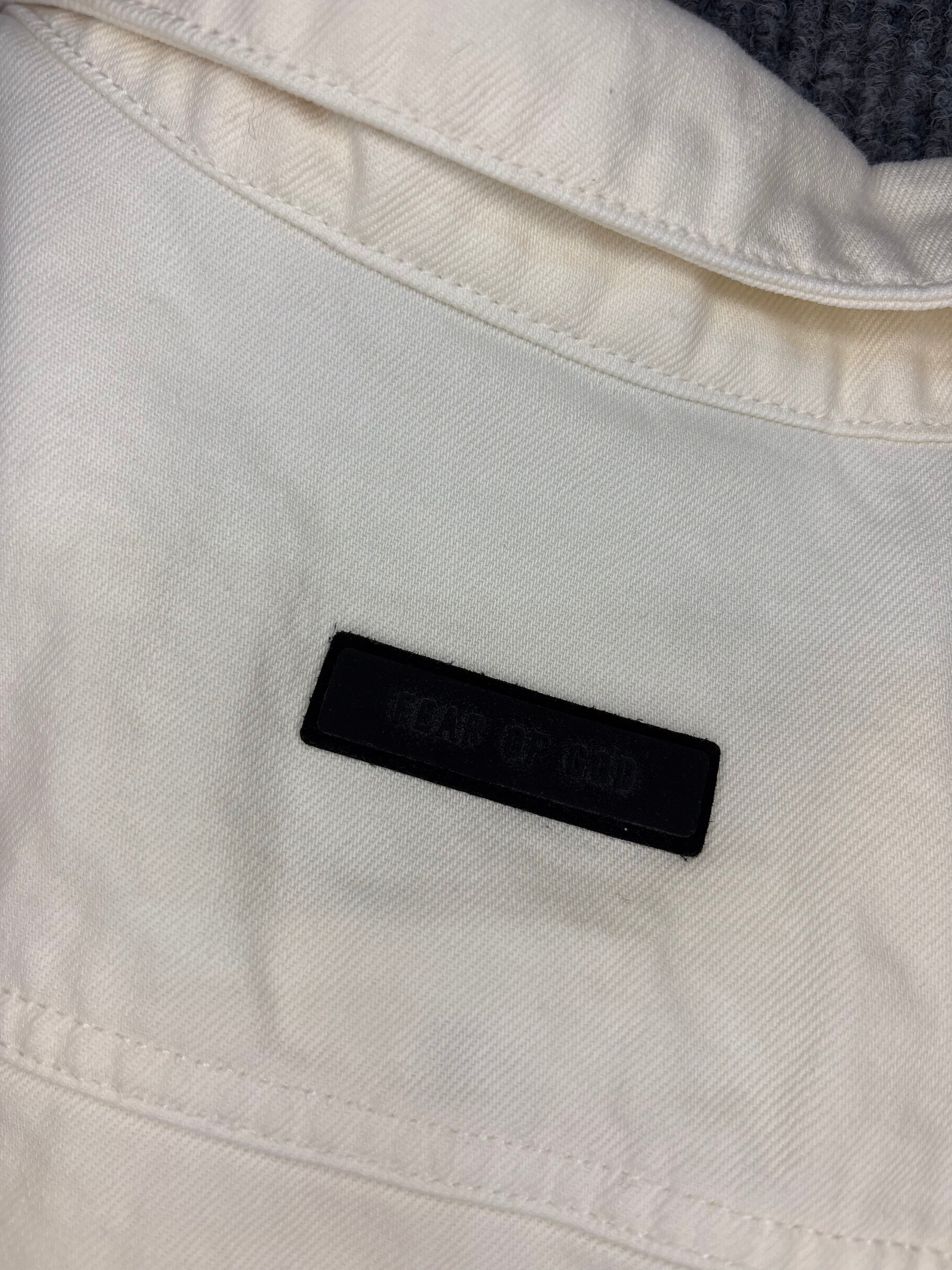 Essentials Fear Of God Denim Jacket White XL