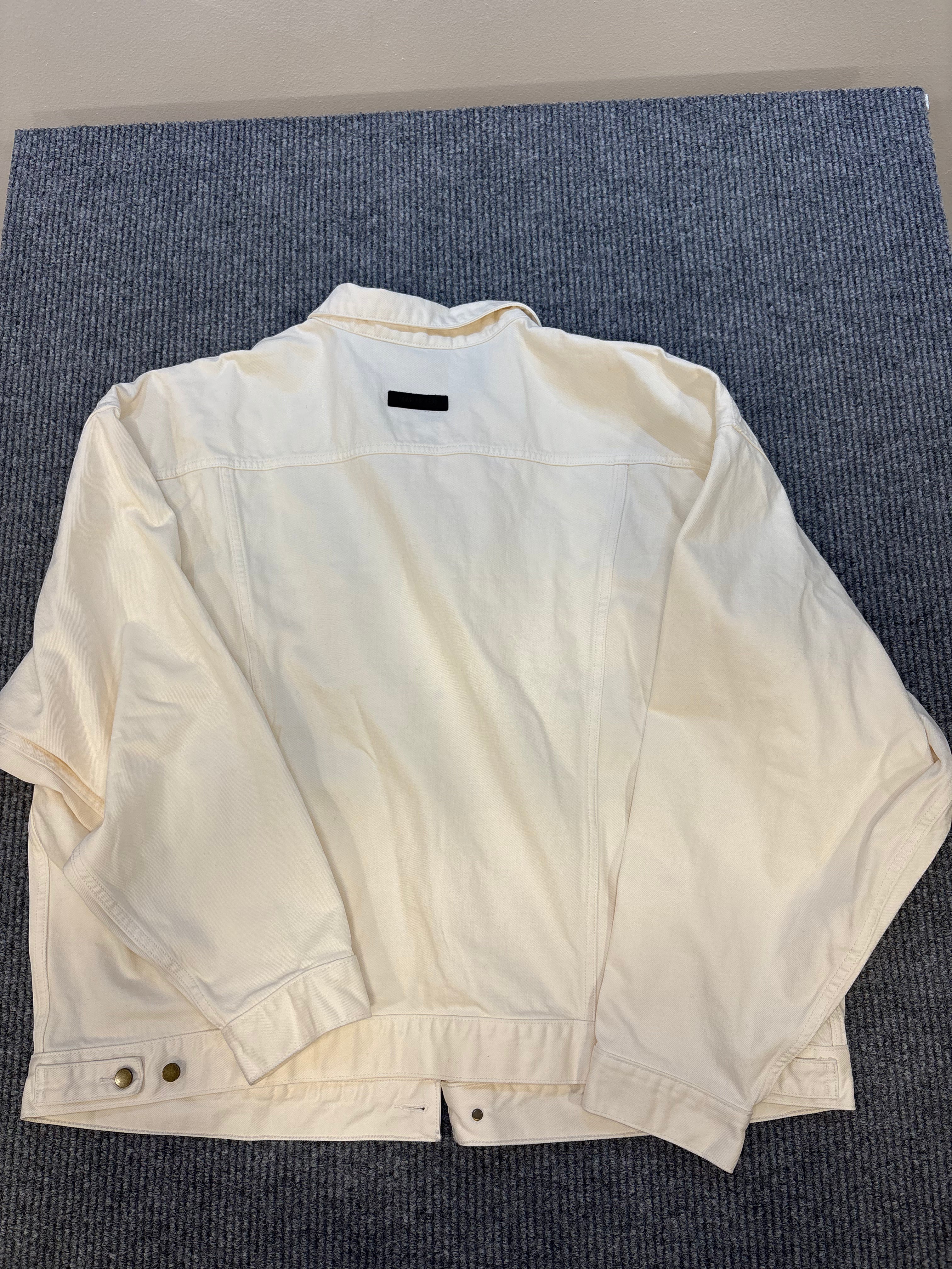 Essentials Fear Of God Denim Jacket White XL