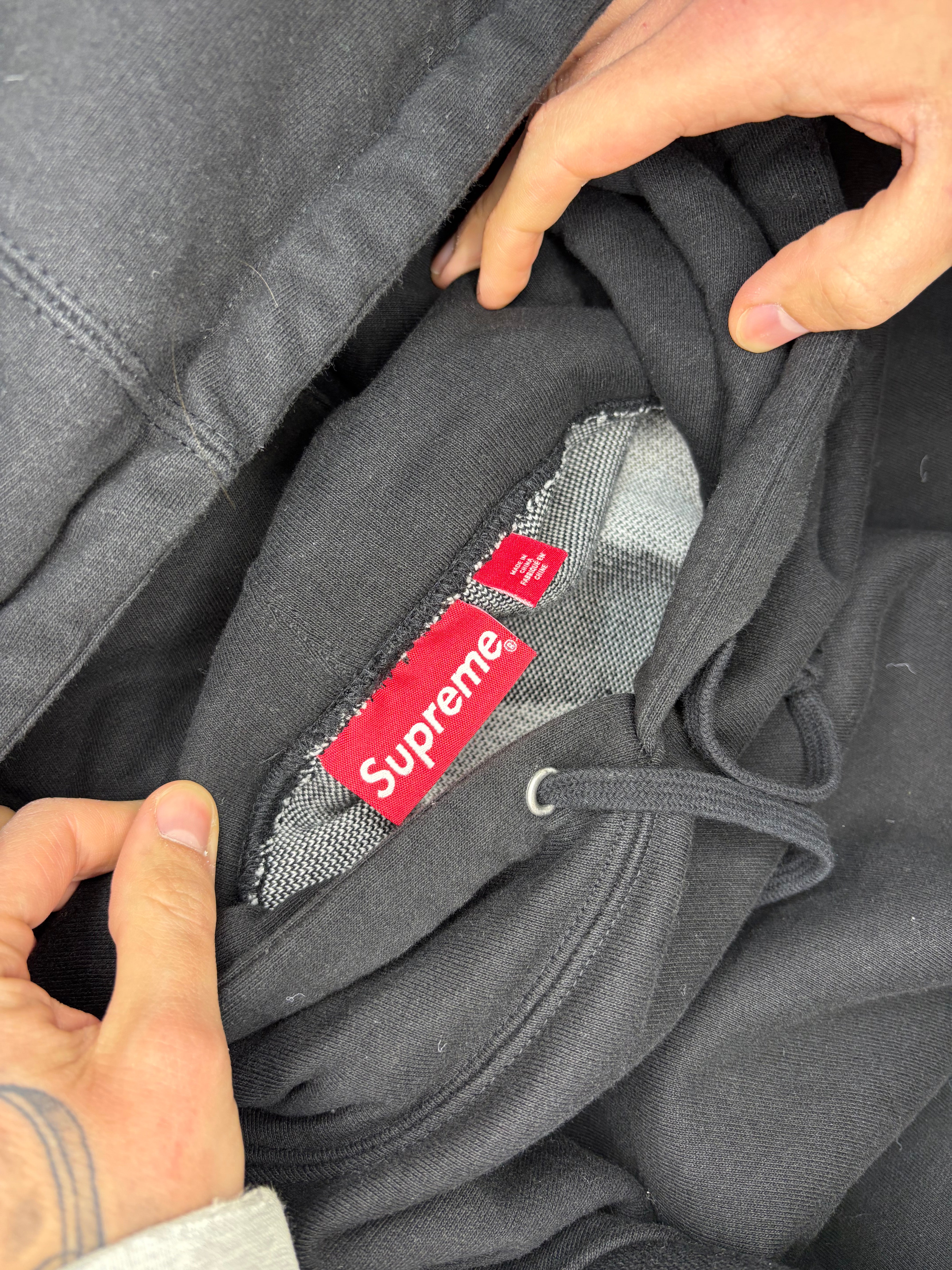 Supreme Hoodie Big Logo Jacquard Black M
