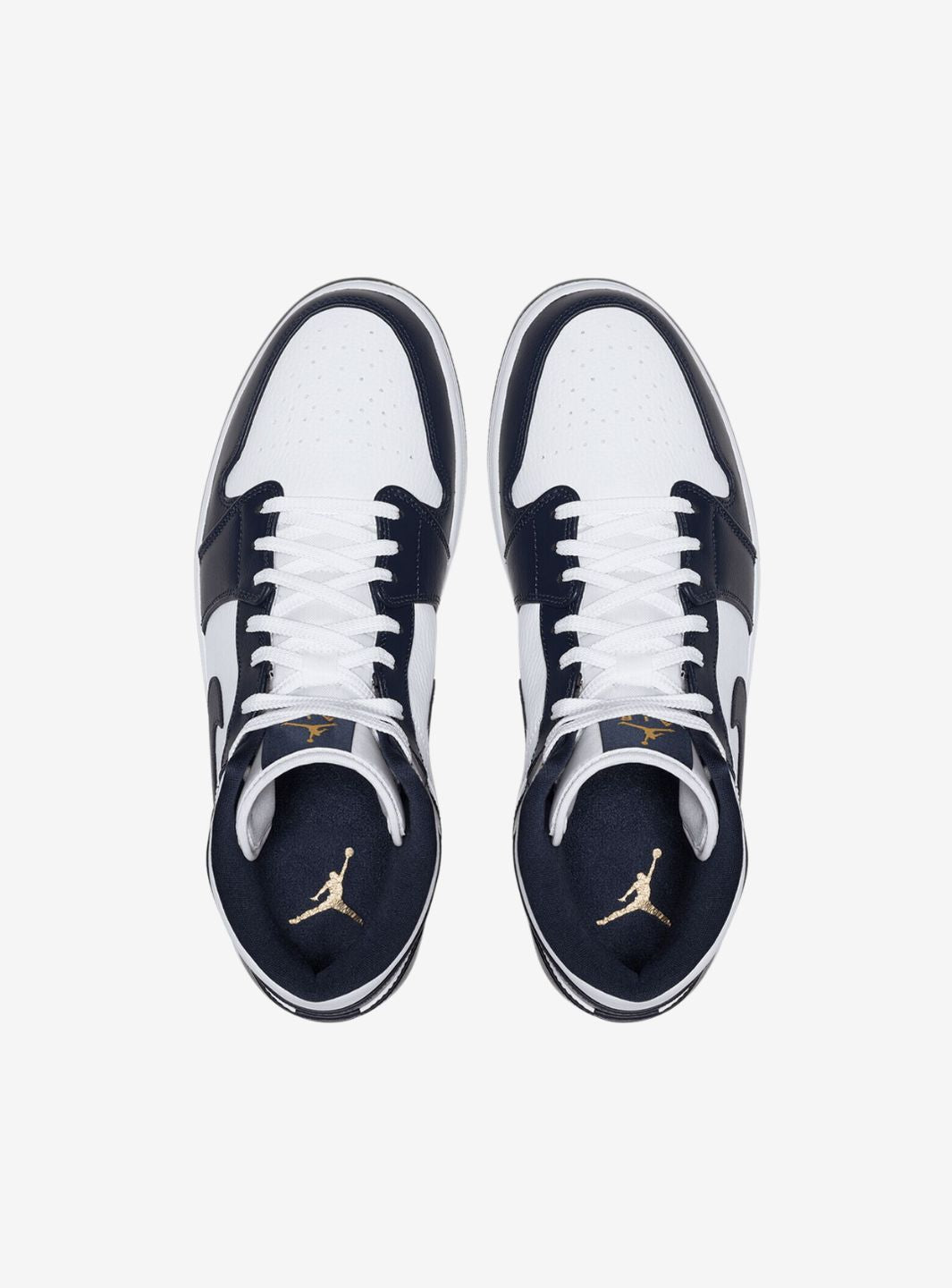 Air Jordan 1 Mid White Metallic Gold Obsidian