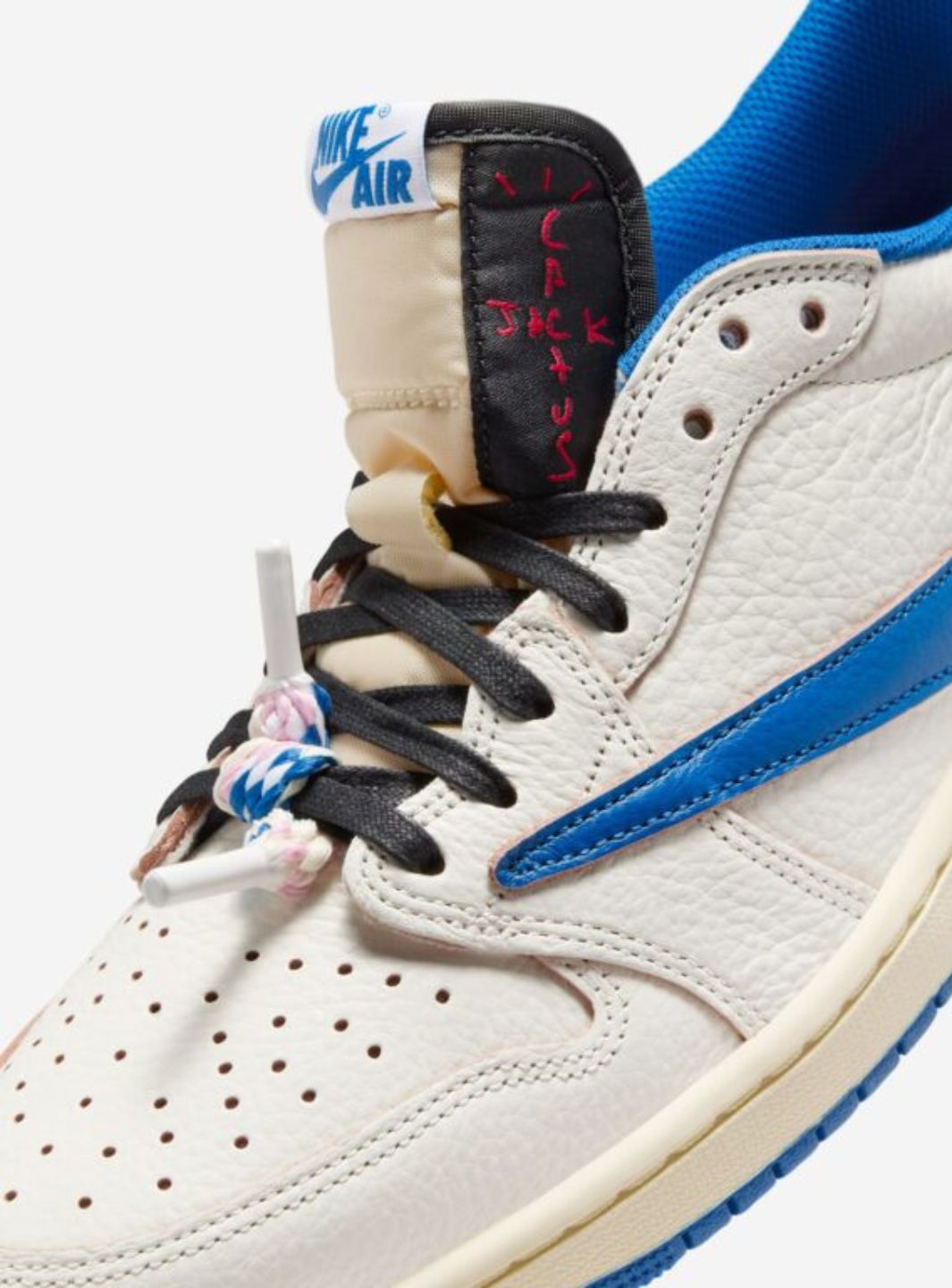 Air Jordan 1 Retro Low OG SP Fragment x Travis Scott Sail Military Blue