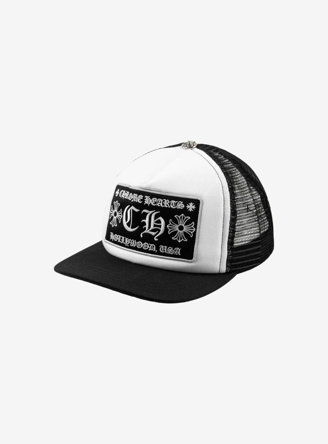 Chrome Hearts CH Hollywood Trucker Hat Black/White