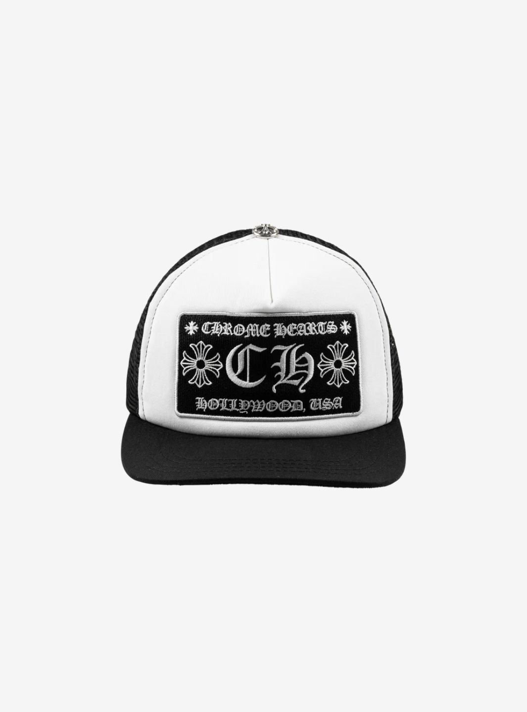 Chrome Hearts CH Hollywood Trucker Hat Black/White