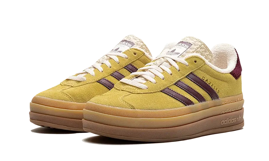 Adidas Gazelle Bold Almost Yellow Maroon