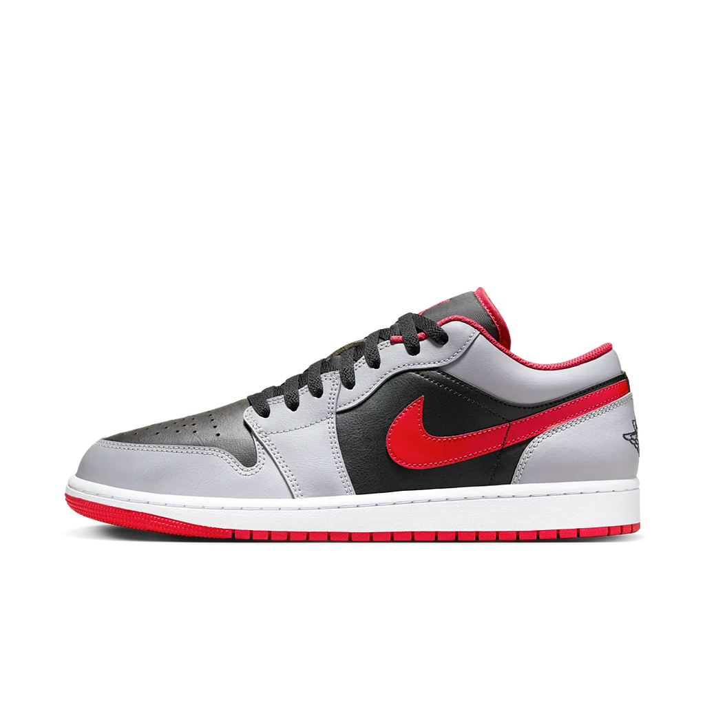 Air Jordan 1 Low Black Light Smoke Grey Gym Red