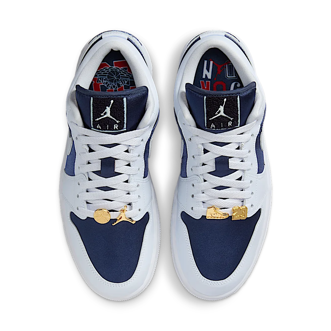 Air Jordan 1 Low SE Football Grey White Gym Red Midnight Navy