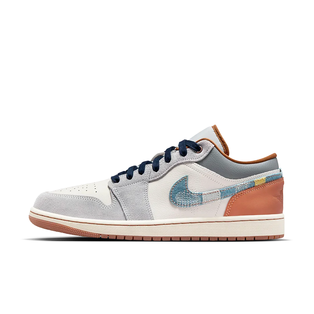 Air Jordan 1 Low SE Phantom Repaired Denim Swoosh
