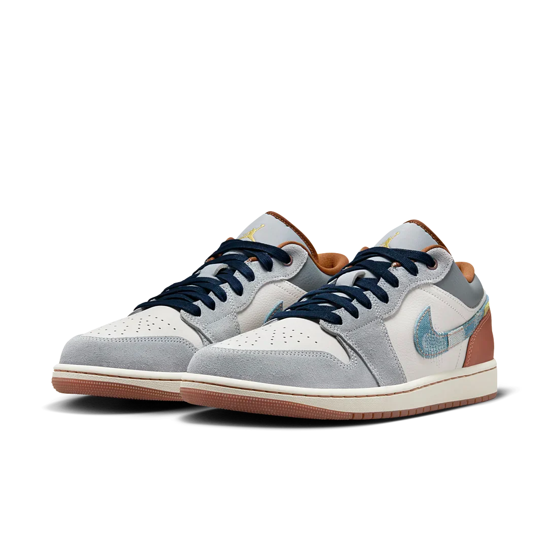Air Jordan 1 Low SE Phantom Repaired Denim Swoosh