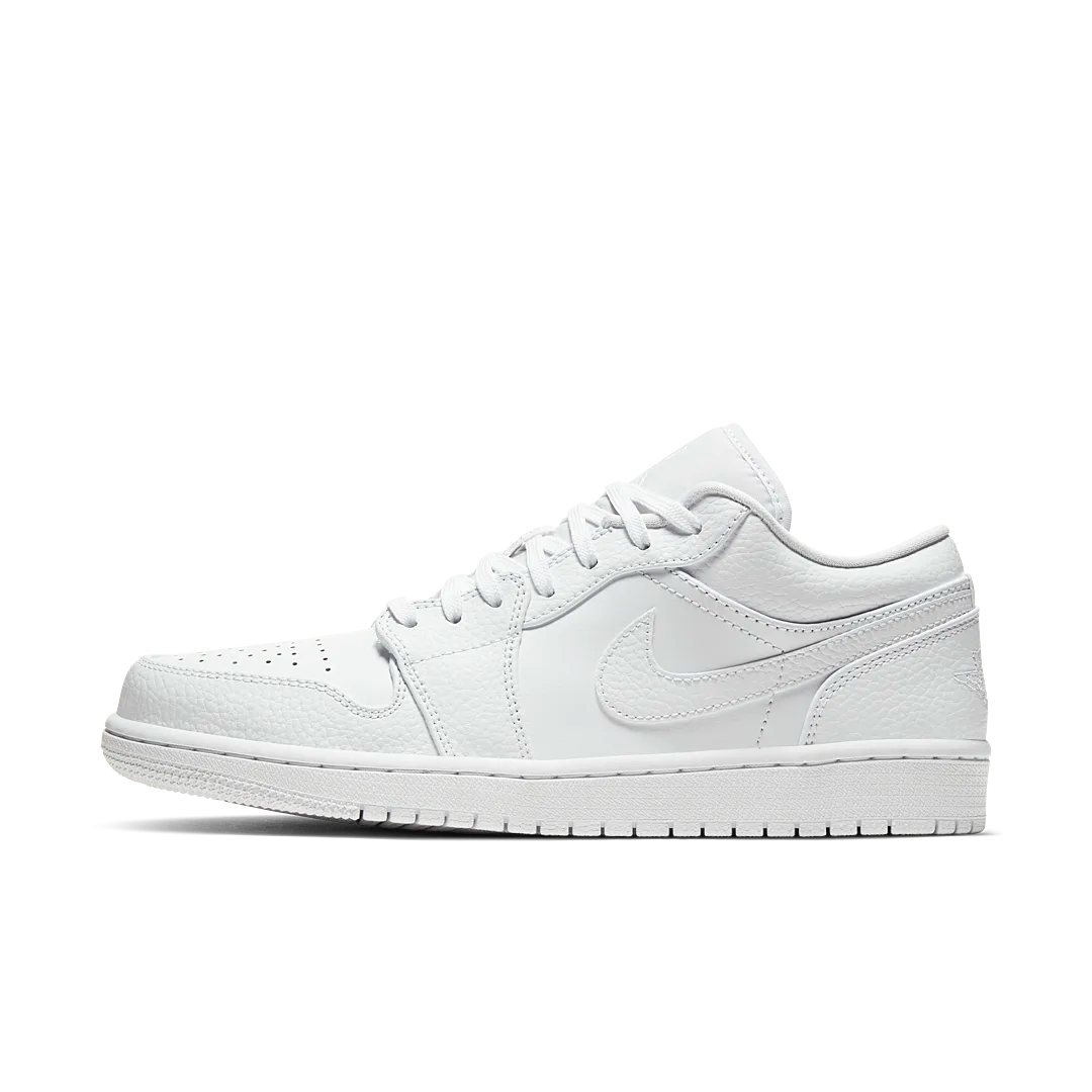 Air Jordan 1 Low Triple White Tumbled Leather