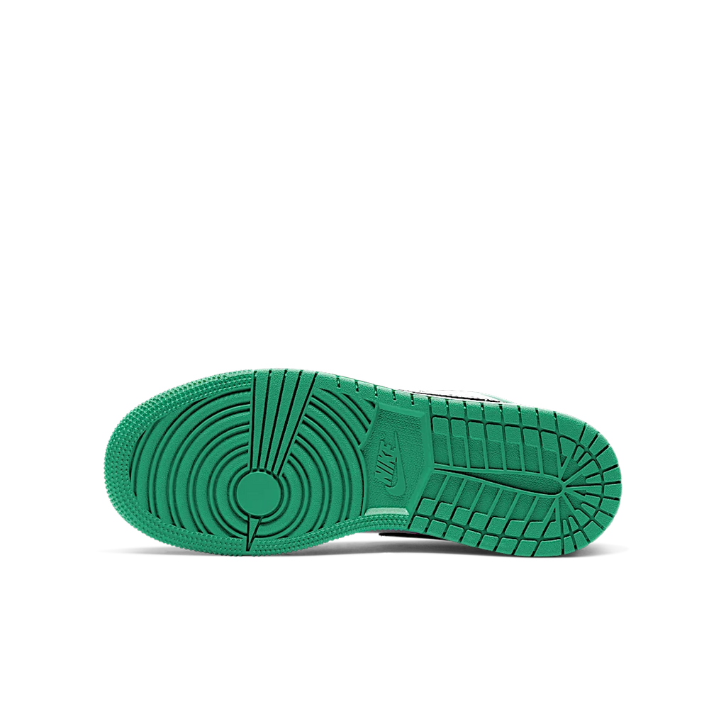Air Jordan 1 Low White Lucky Green Tumbled Leather