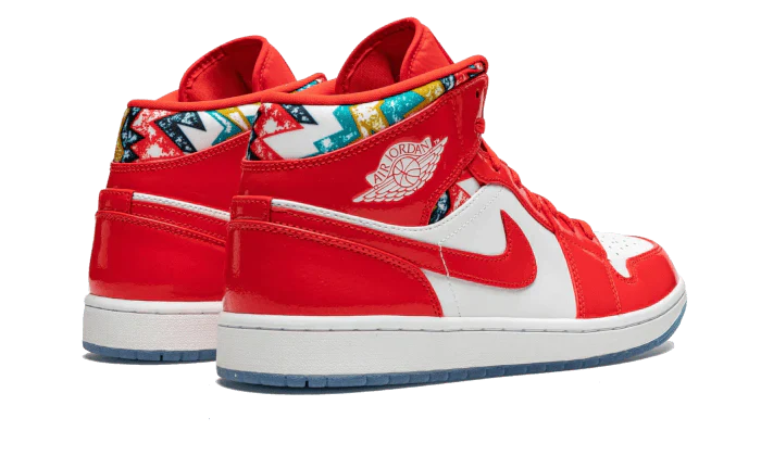 Air Jordan 1 Mid Barcelona Sweater Red Patent